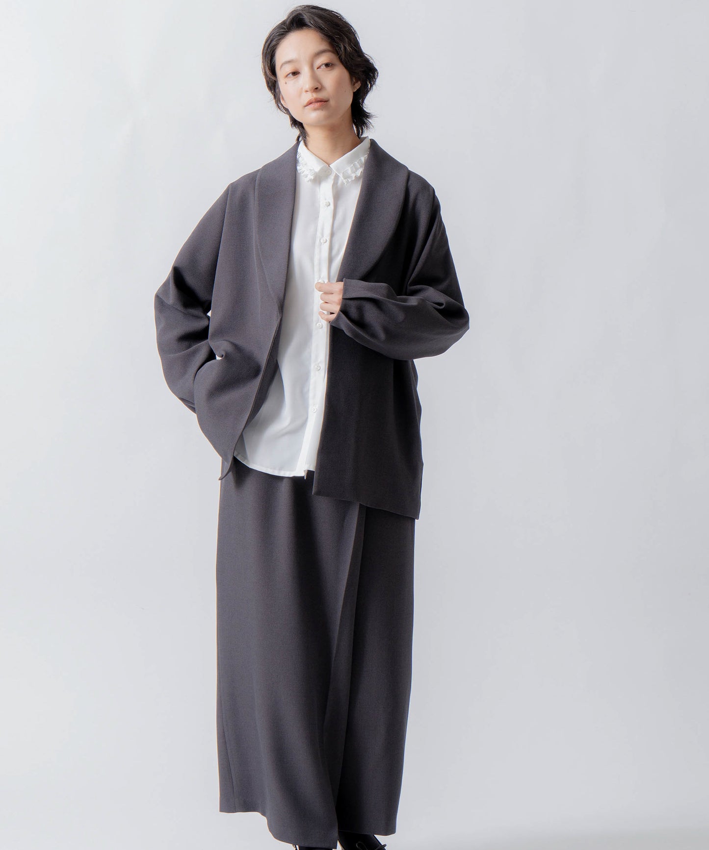 dolman sleeve tailored jacket / WHT26FJK4061
