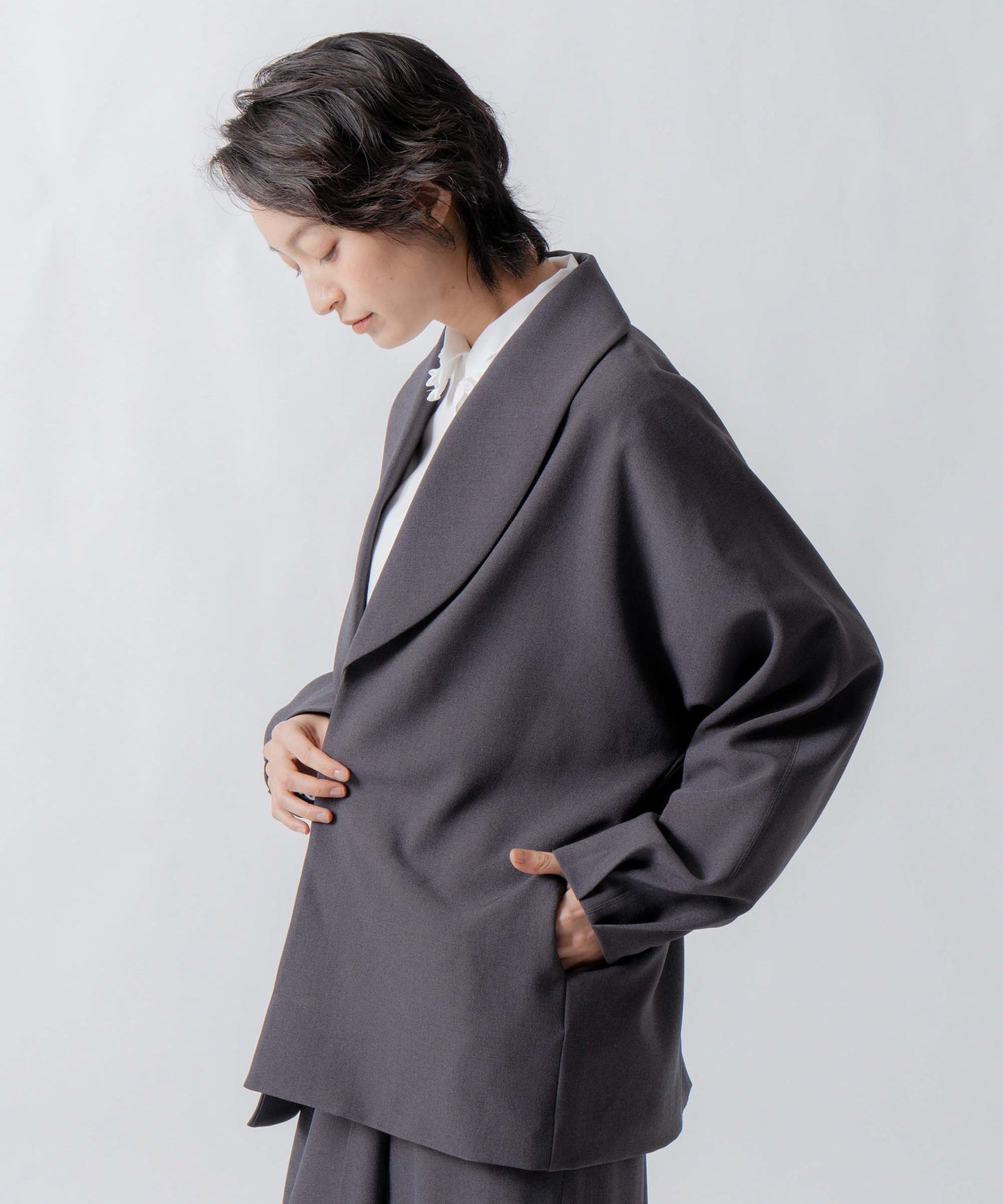 dolman sleeve tailored jacket / WHT26FJK4061