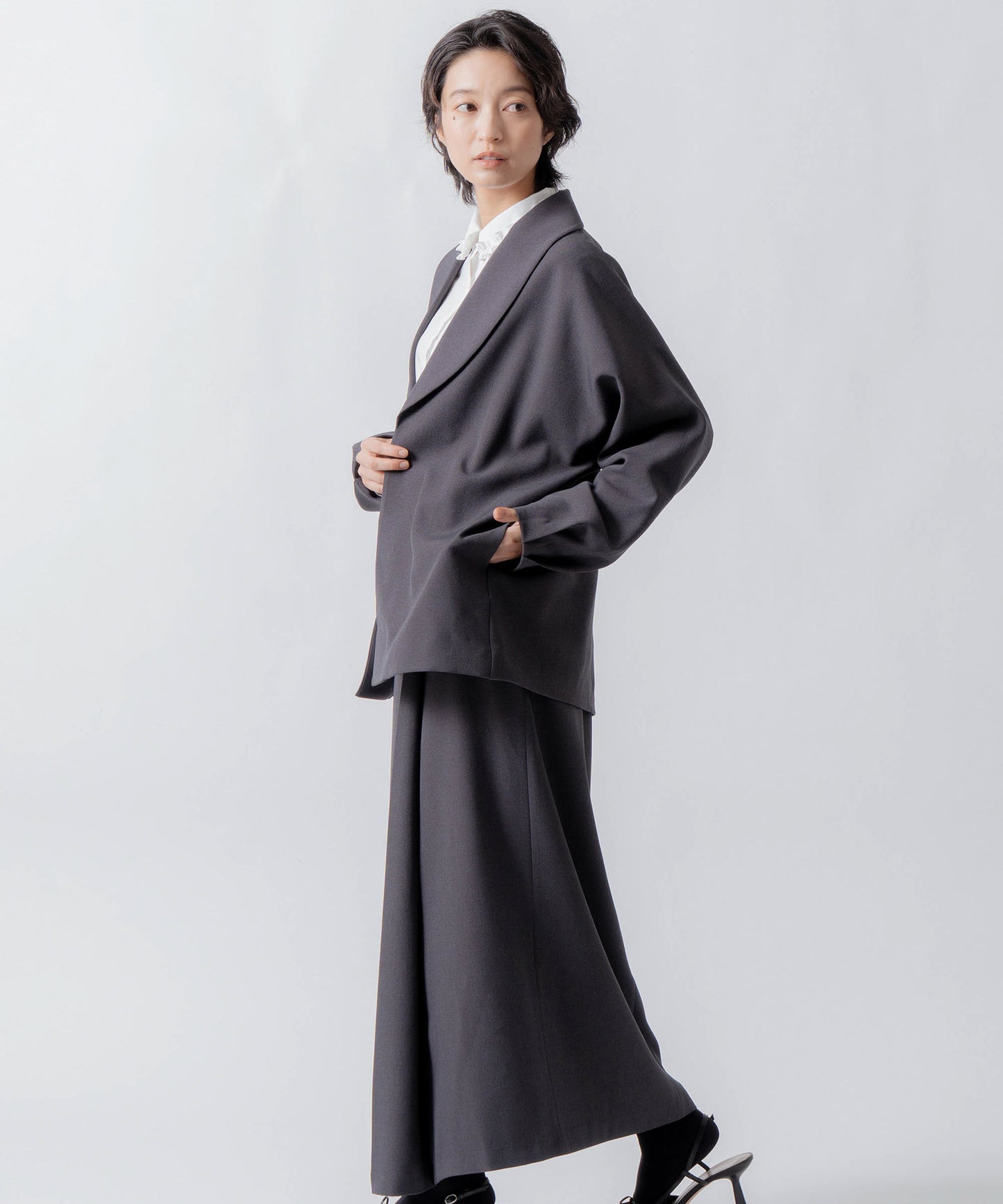 dolman sleeve tailored jacket / WHT26FJK4061