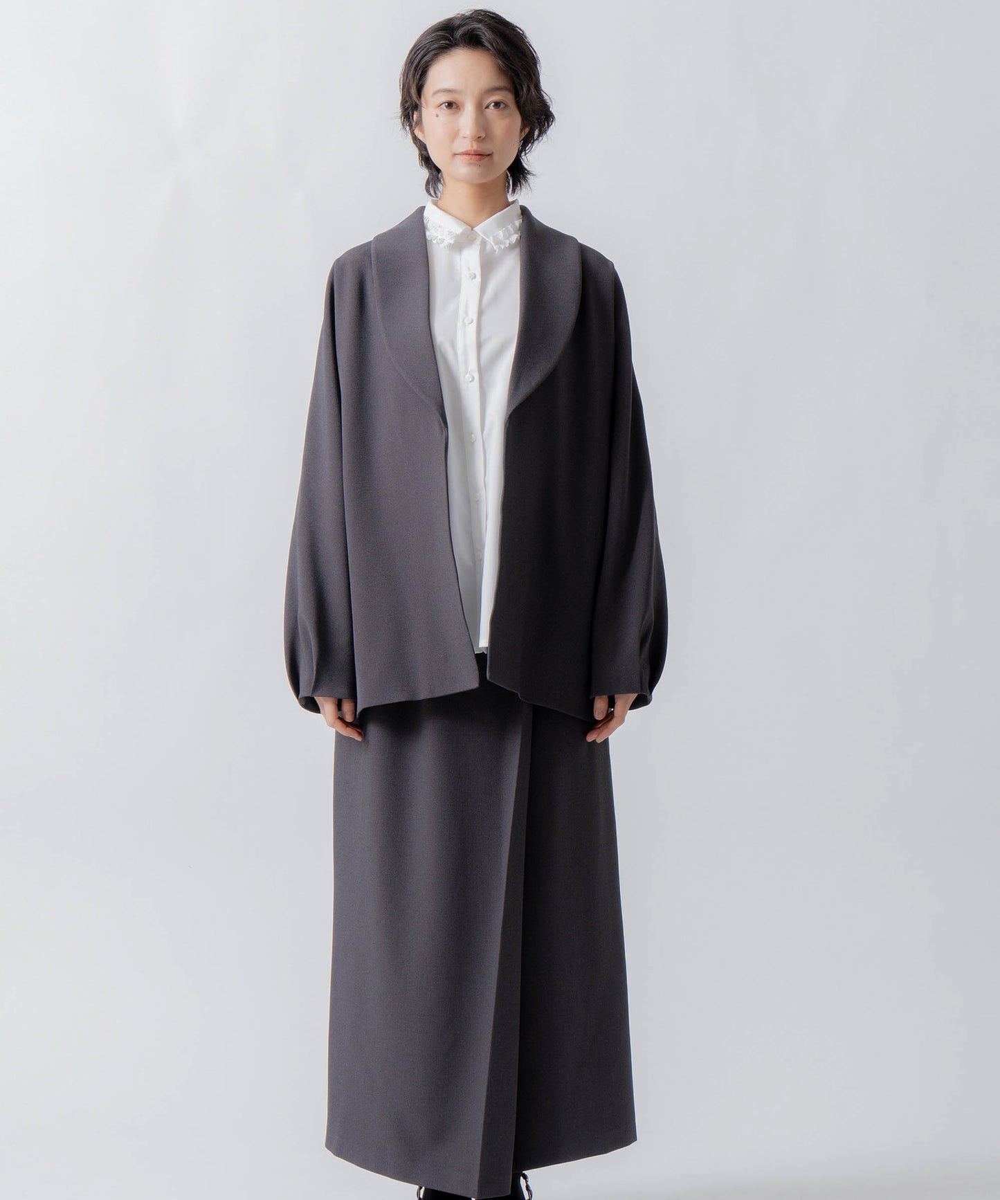 dolman sleeve tailored jacket / WHT26FJK4061