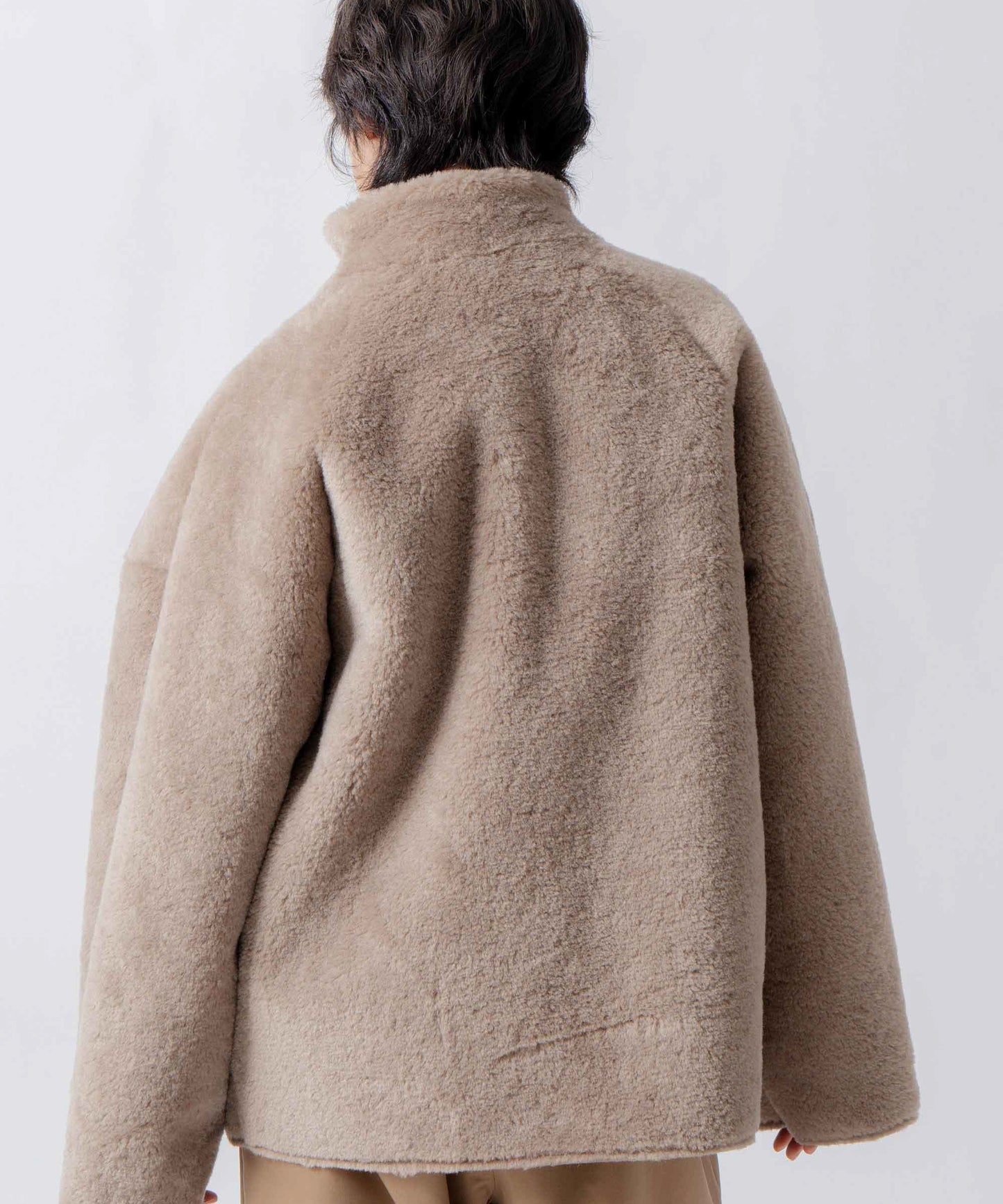 standcollar boa coat / WHT26FJK4062