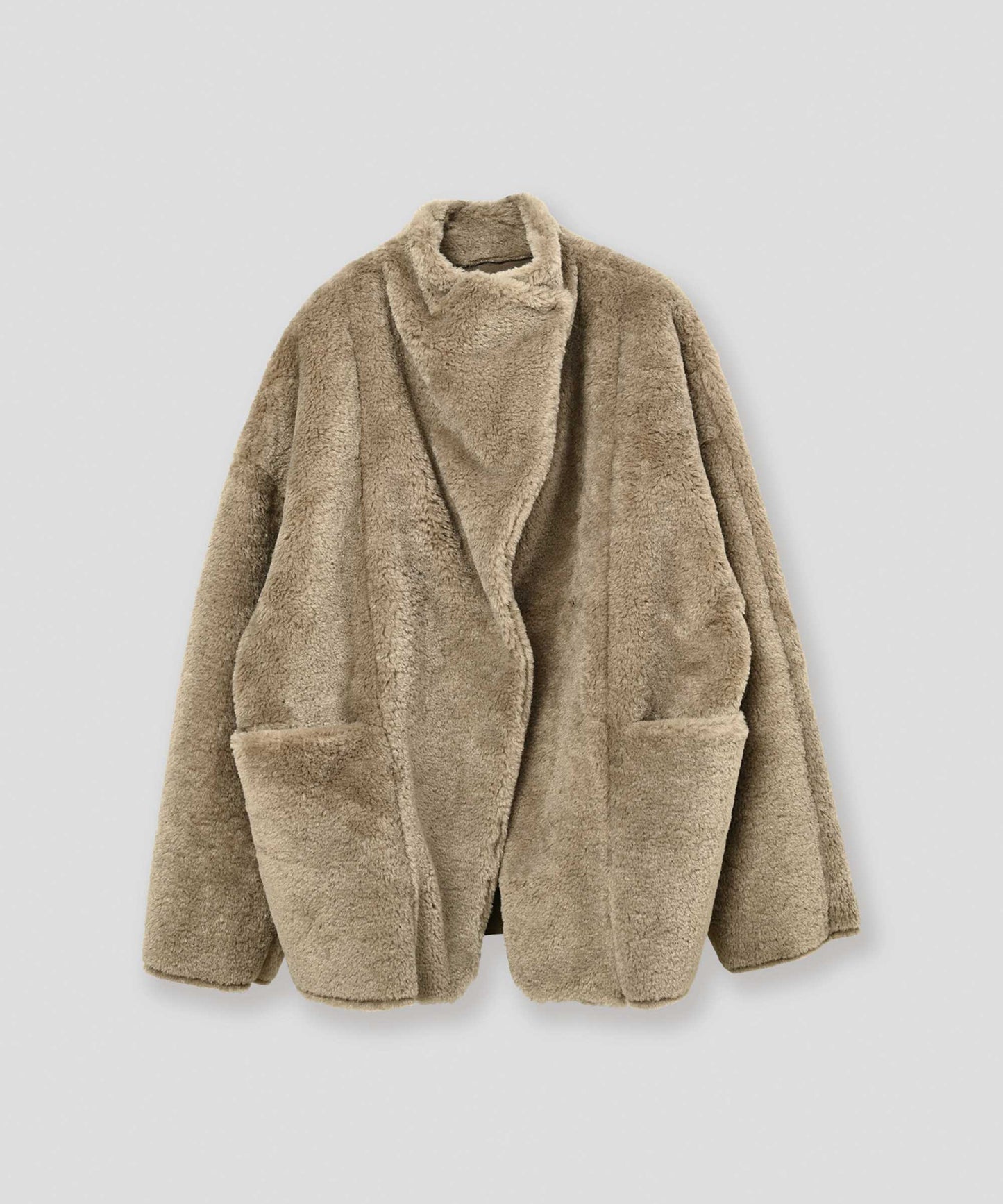 standcollar boa coat / WHT26FJK4062