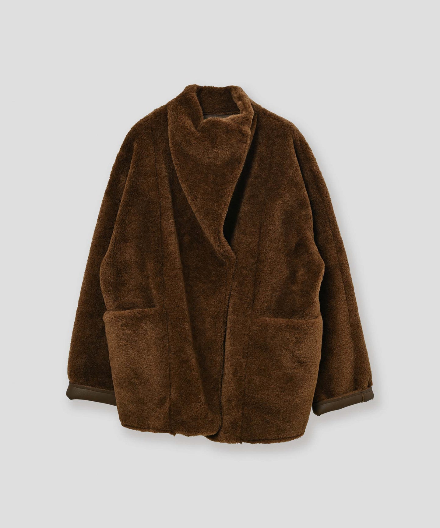 standcollar boa coat / WHT26FJK4062