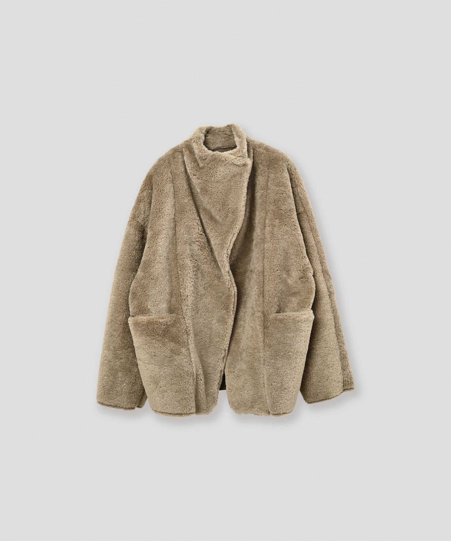 standcollar boa coat / WHT26FJK4062