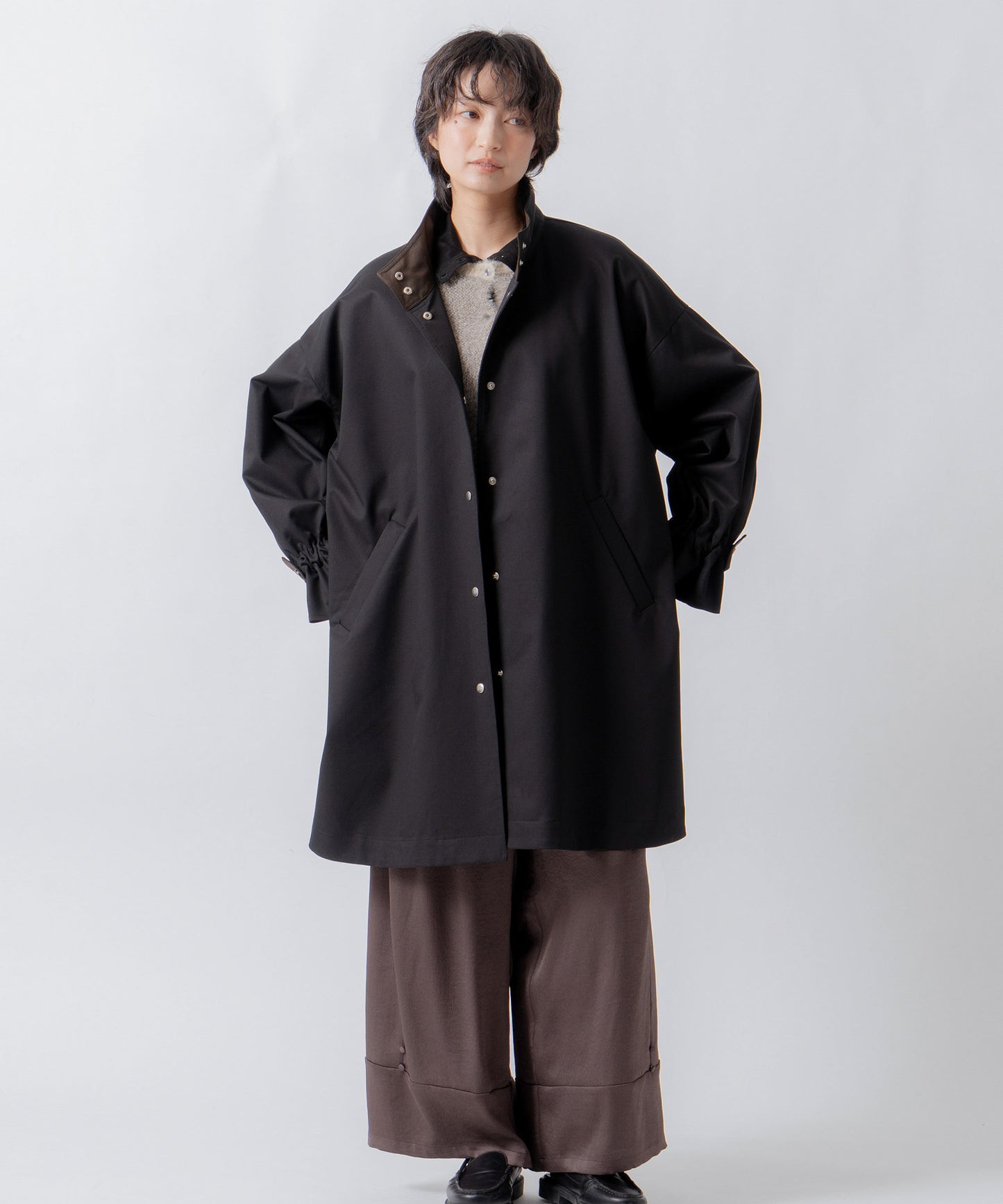 standcollar tent coat / WHT26FJK4063