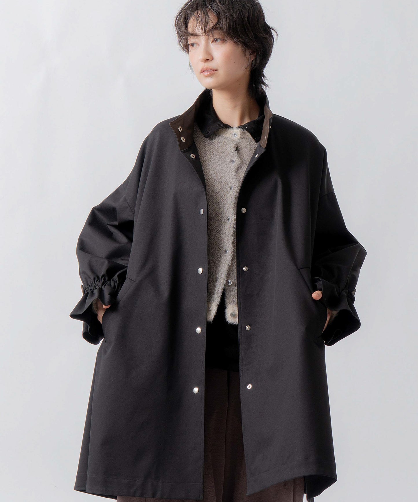 standcollar tent coat / WHT26FJK4063