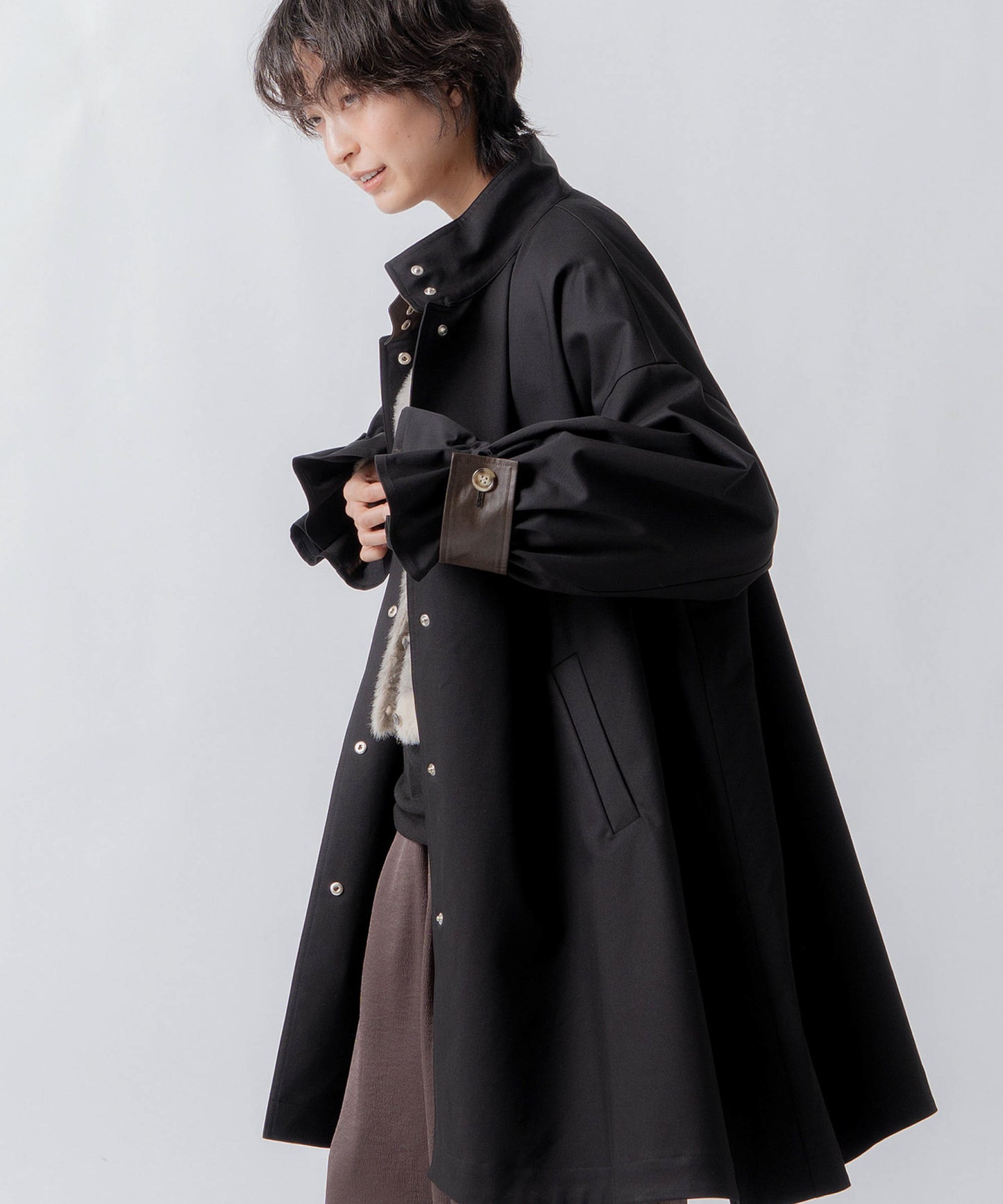 standcollar tent coat / WHT26FJK4063