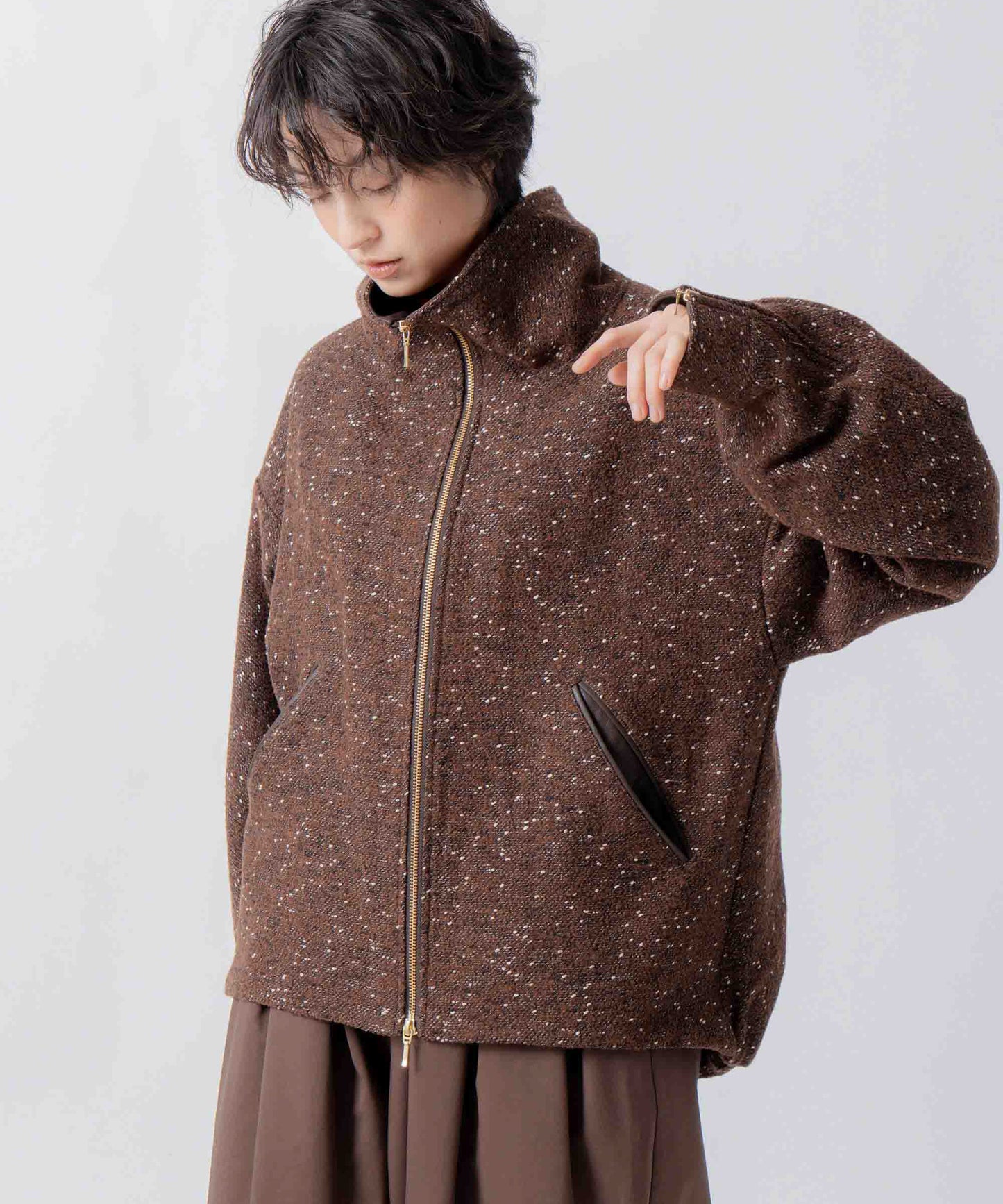 nep wool zip blouson / WHT26FJK4064