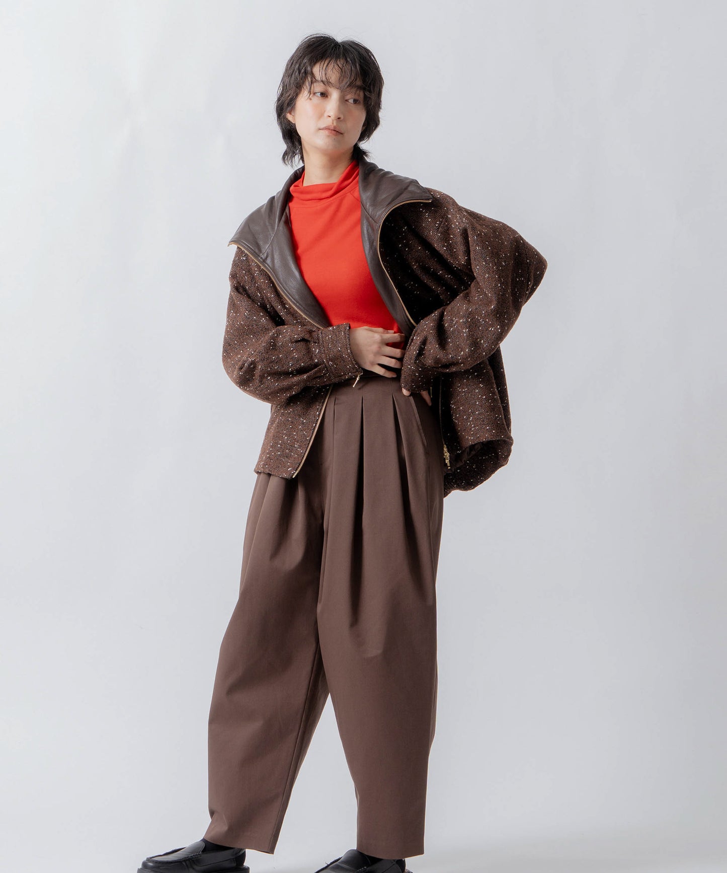 nep wool zip blouson / WHT26FJK4064