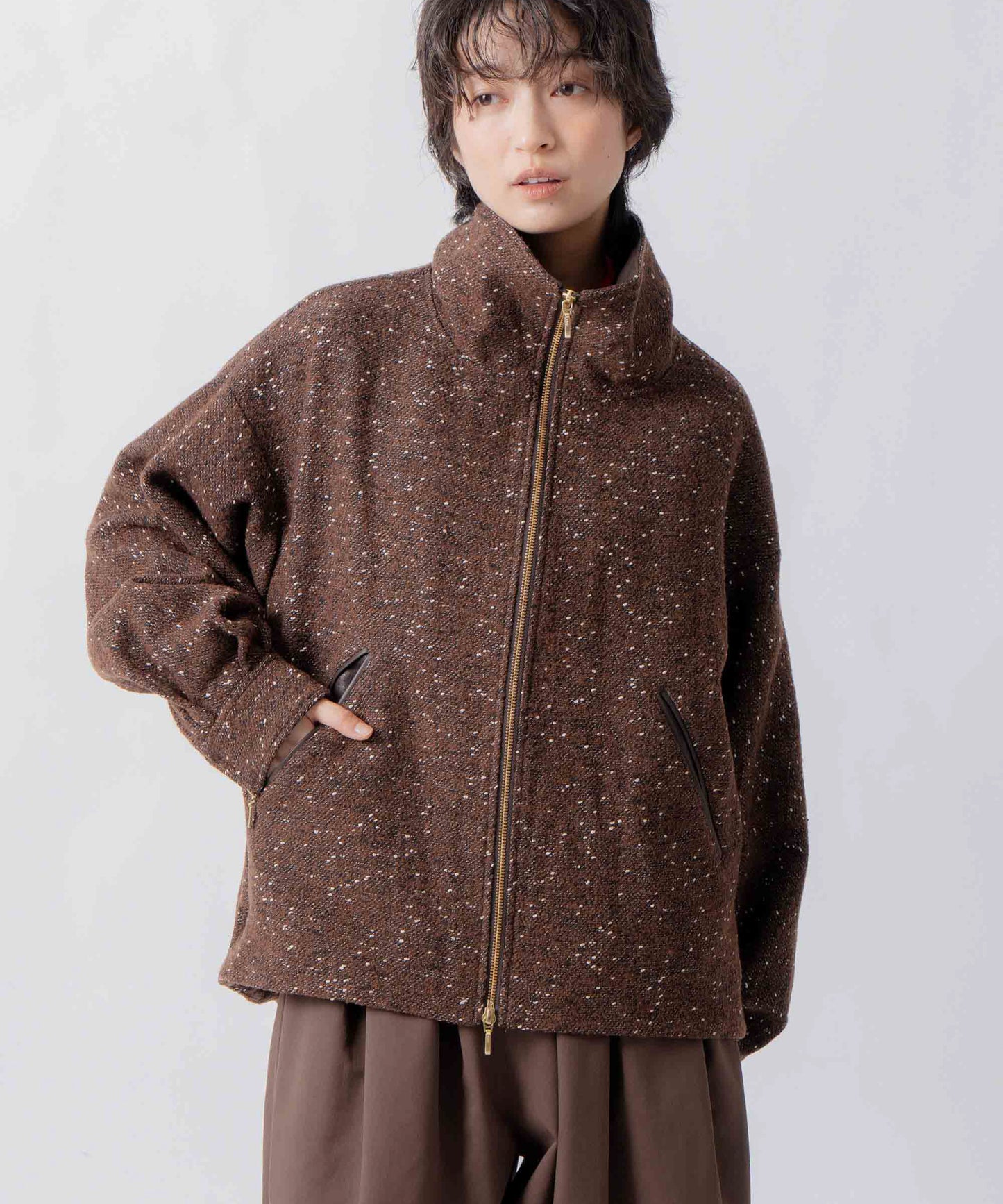 nep wool zip blouson / WHT26FJK4064