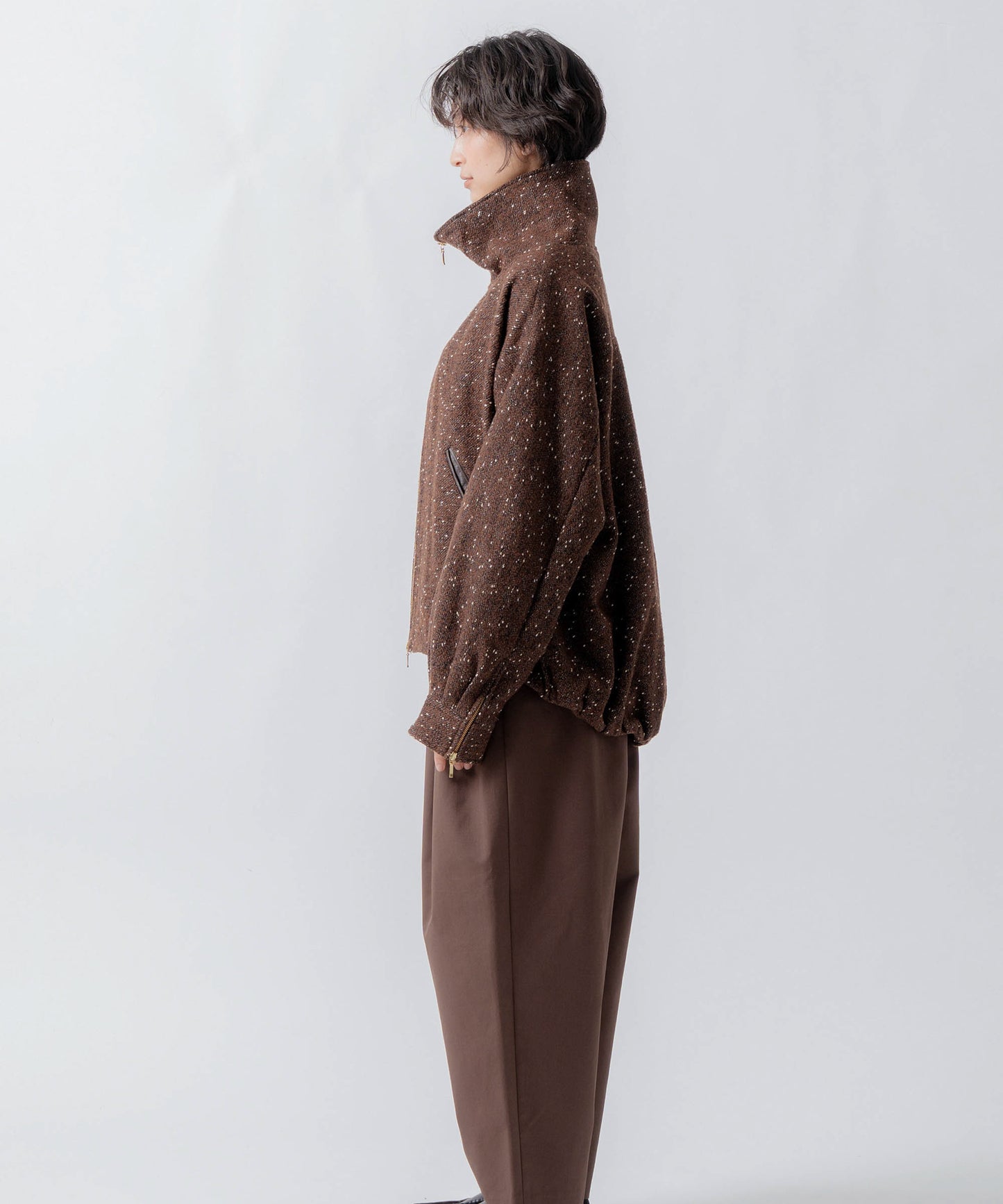 nep wool zip blouson / WHT26FJK4064
