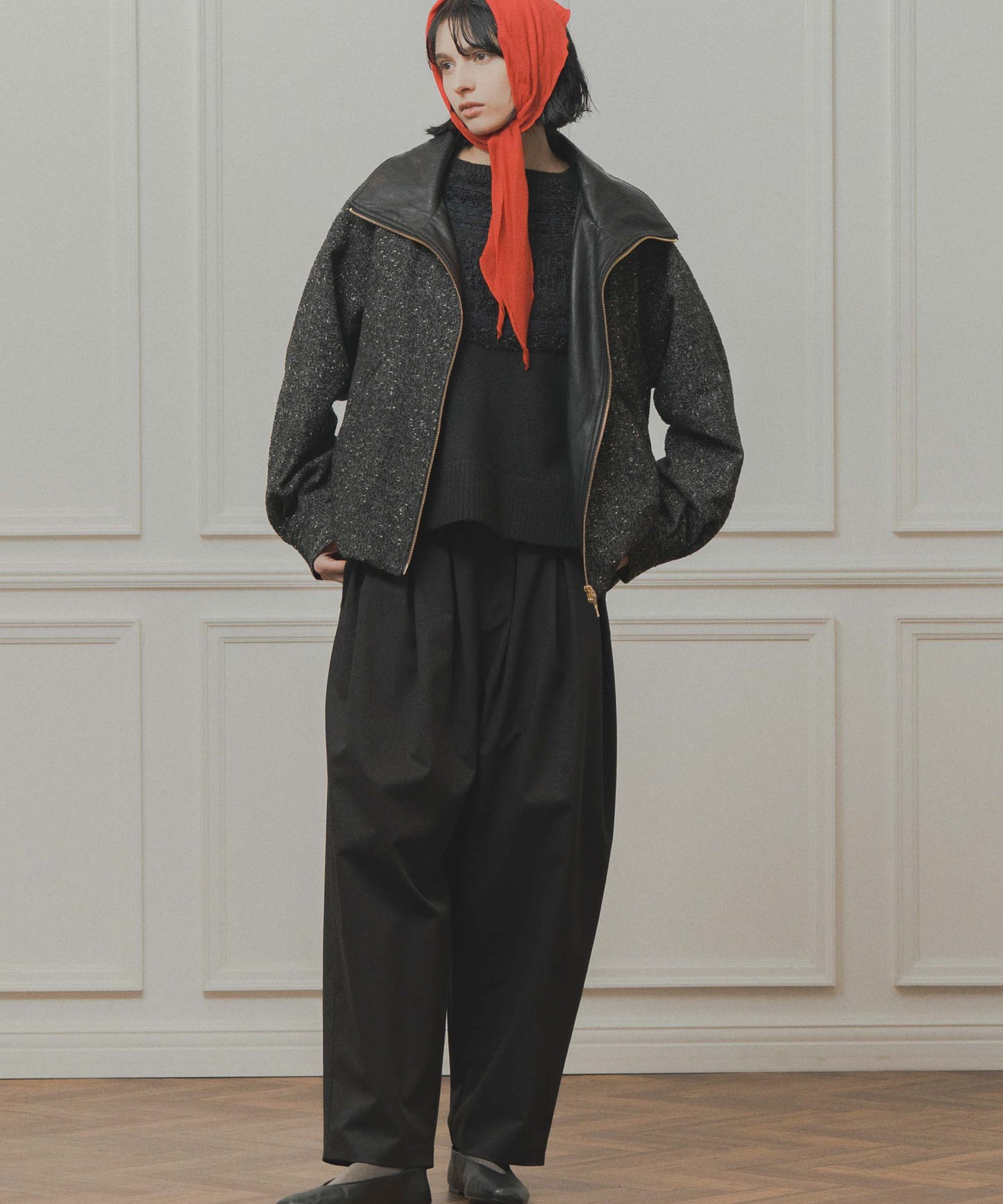 nep wool zip blouson / WHT26FJK4064