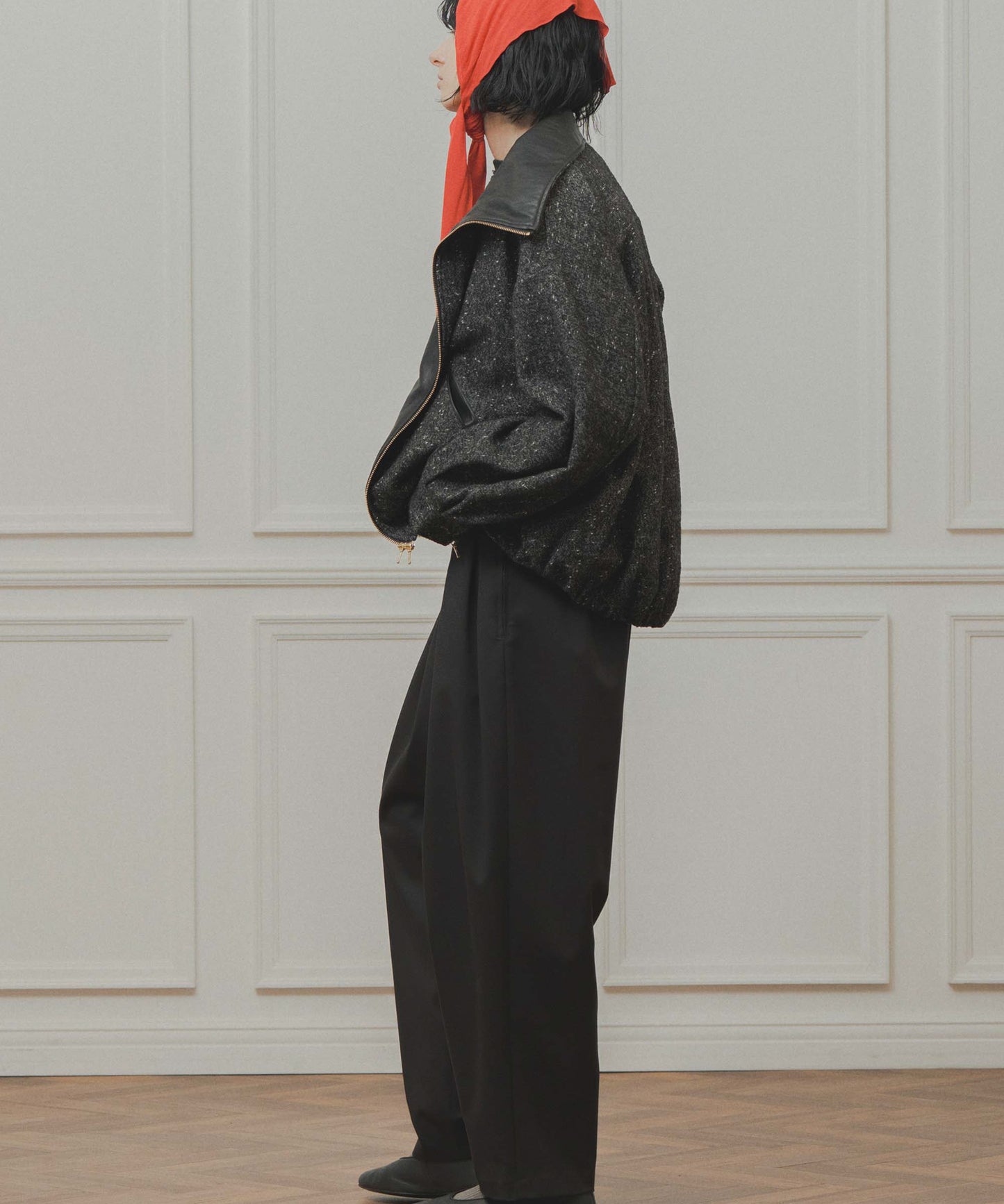 nep wool zip blouson / WHT26FJK4064