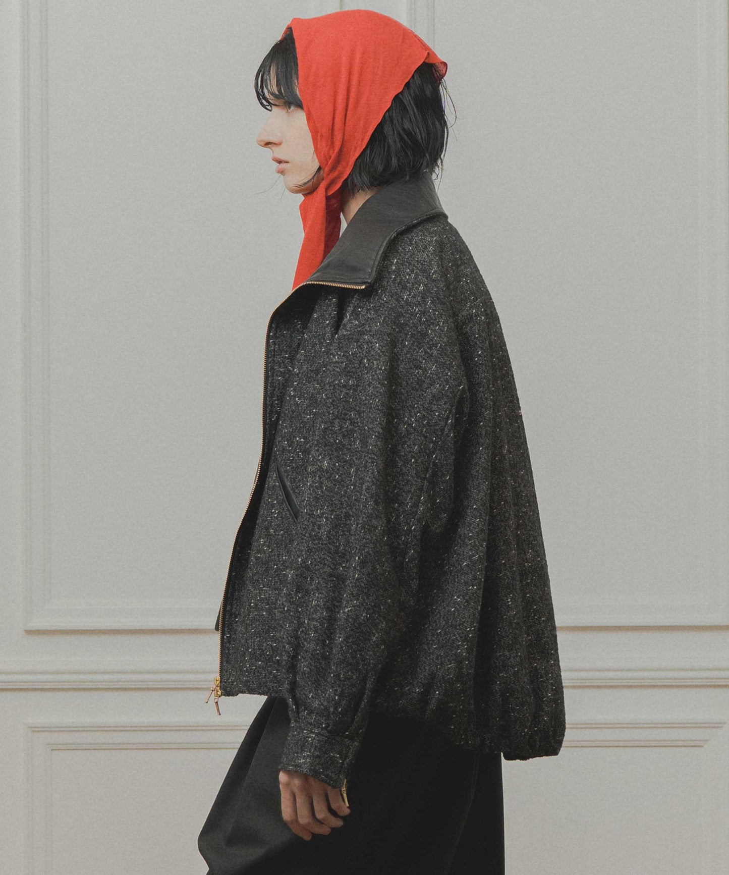 nep wool zip blouson / WHT26FJK4064