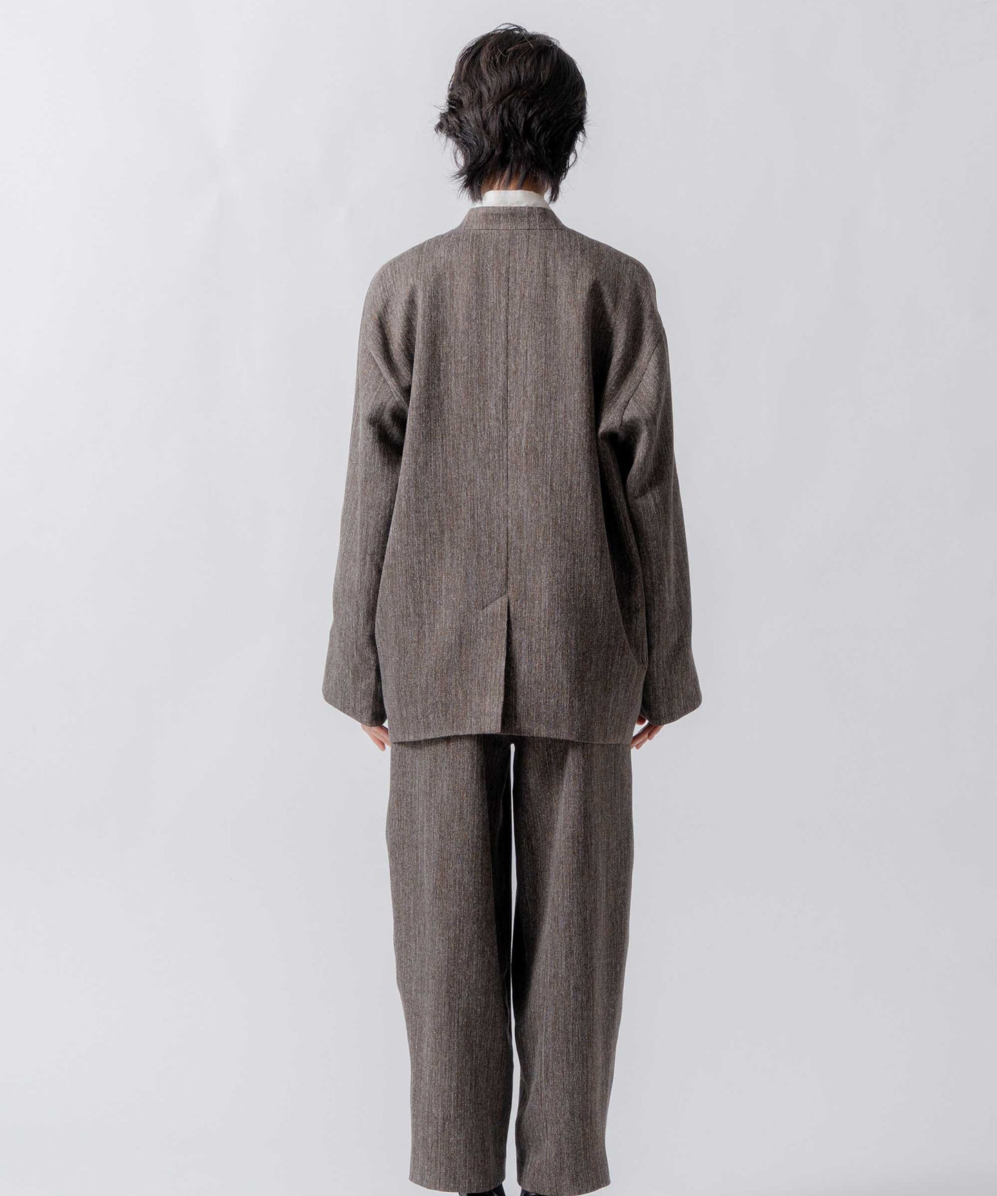 tweed satin over jacket / WHT26FJK4066