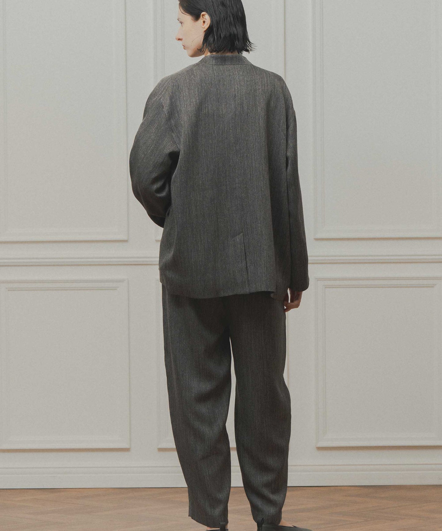 tweed satin over jacket / WHT26FJK4066