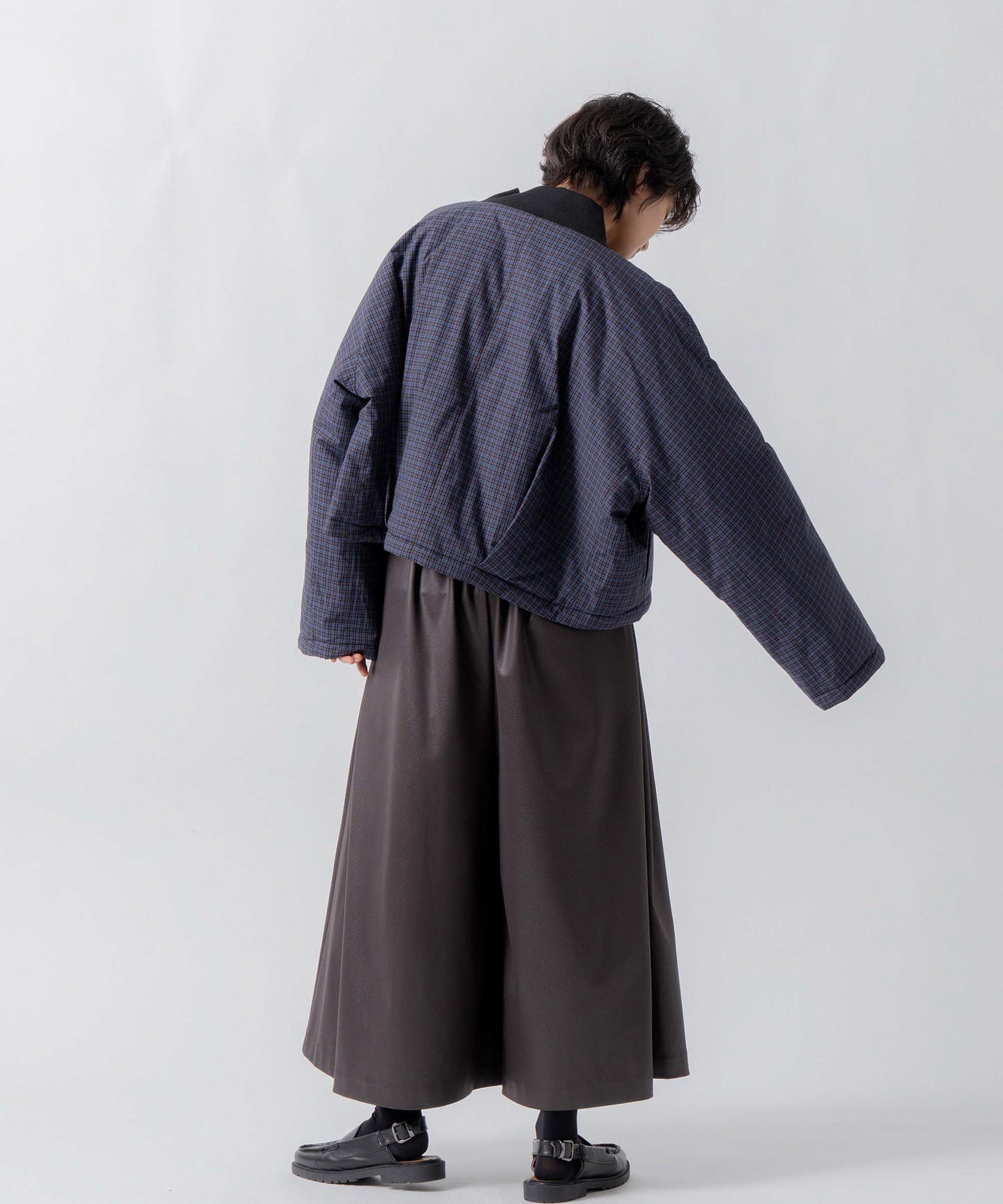 check pattern reversible jacket / WHT26FJK4067