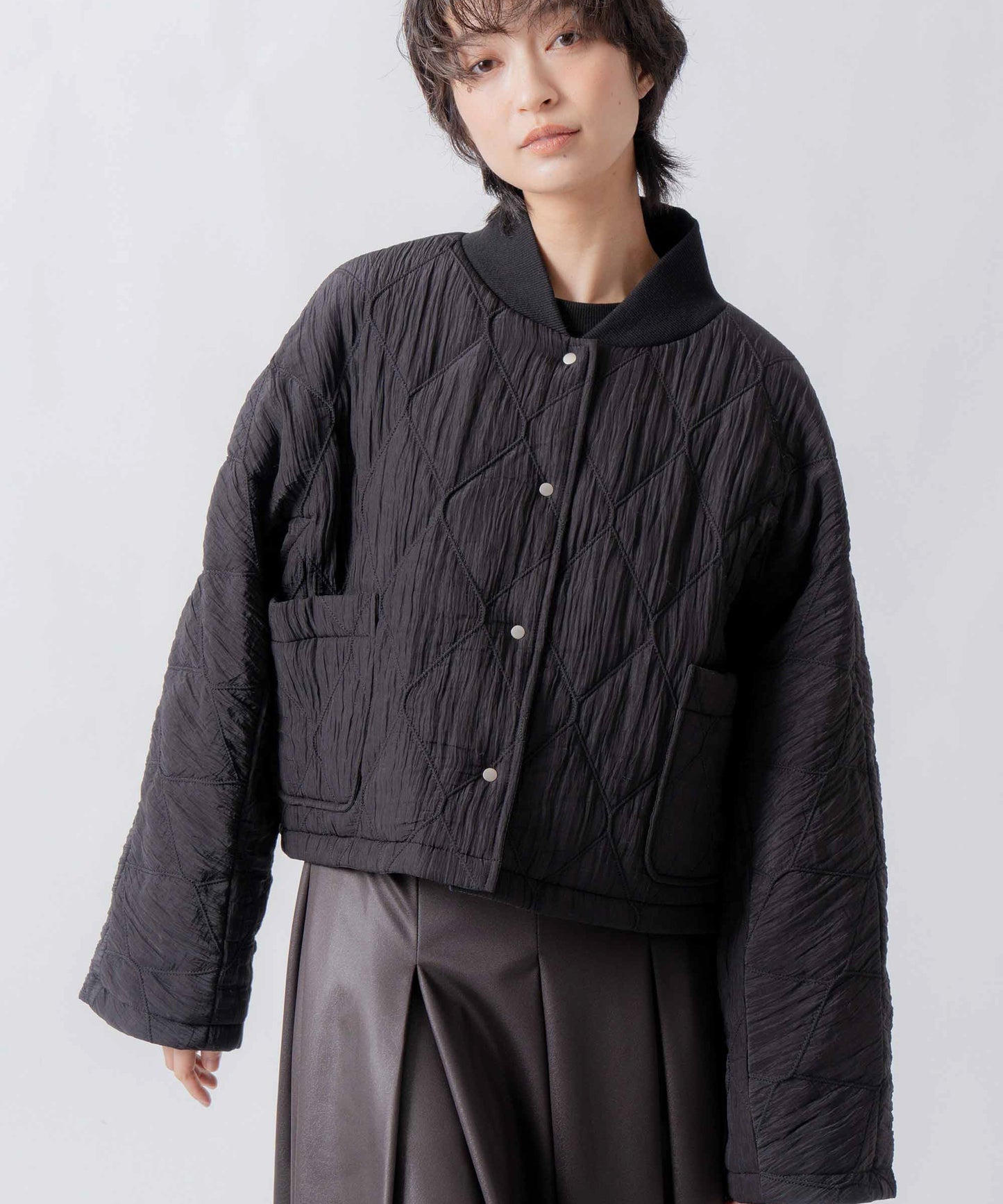 check pattern reversible jacket / WHT26FJK4067