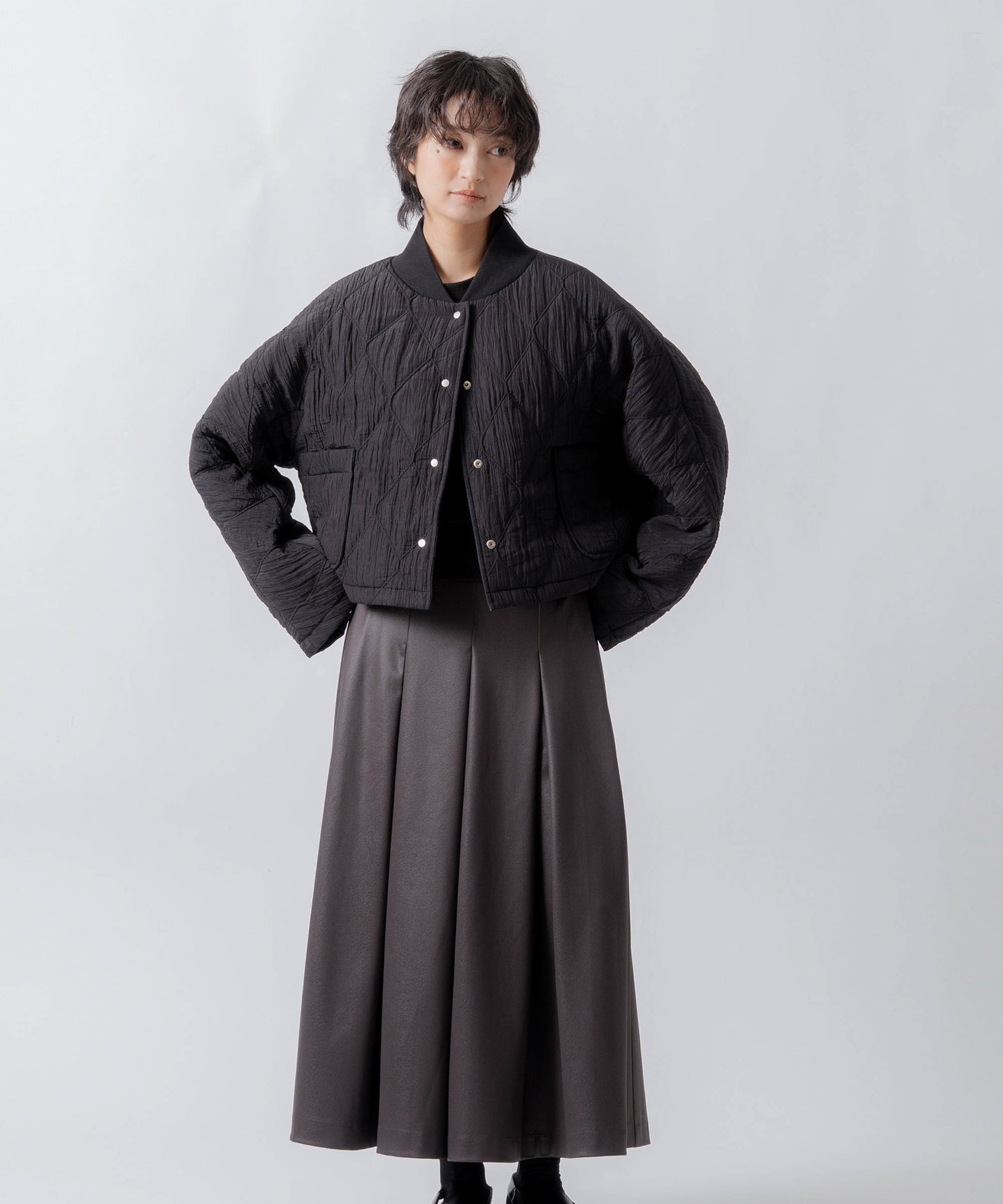 check pattern reversible jacket / WHT26FJK4067