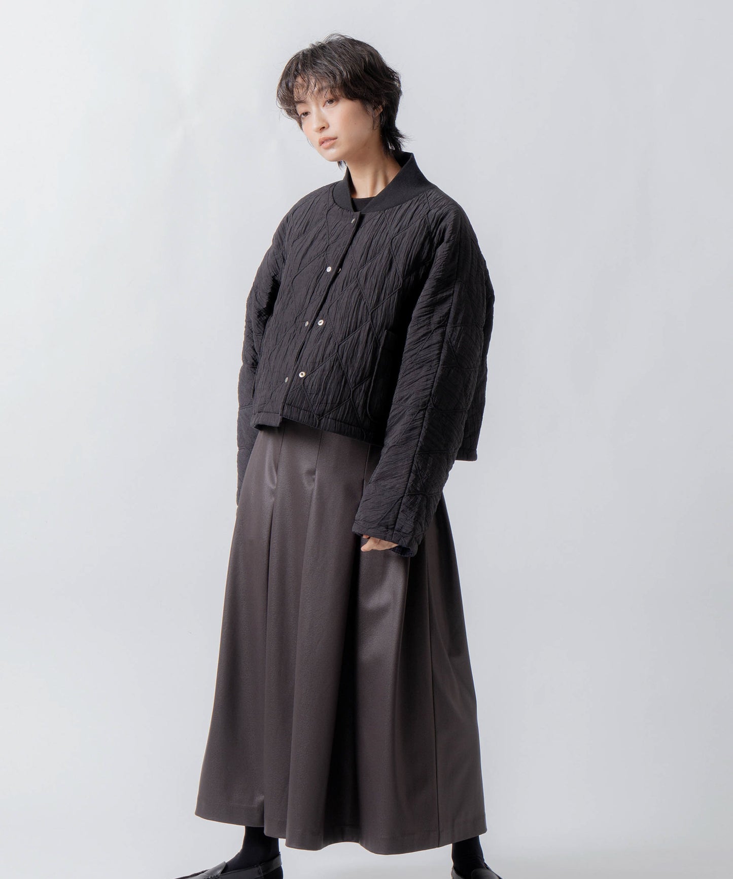 check pattern reversible jacket / WHT26FJK4067