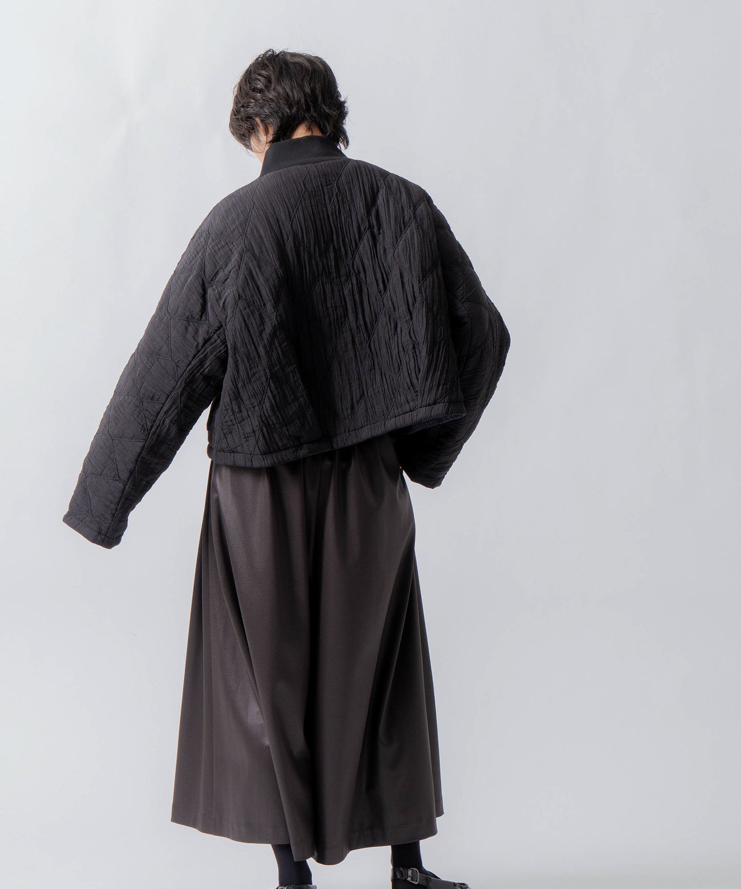 check pattern reversible jacket / WHT26FJK4067