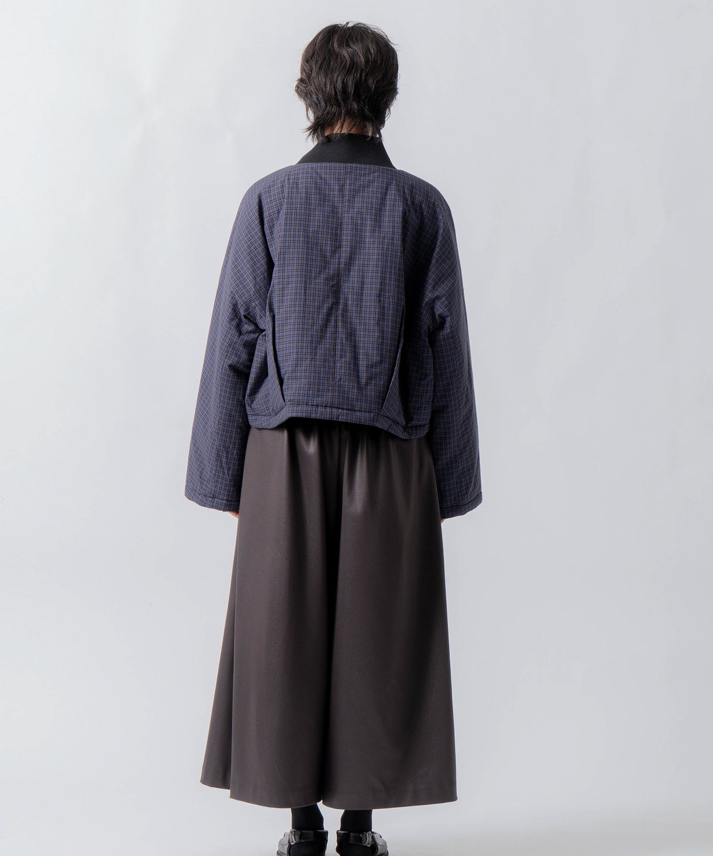 check pattern reversible jacket / WHT26FJK4067