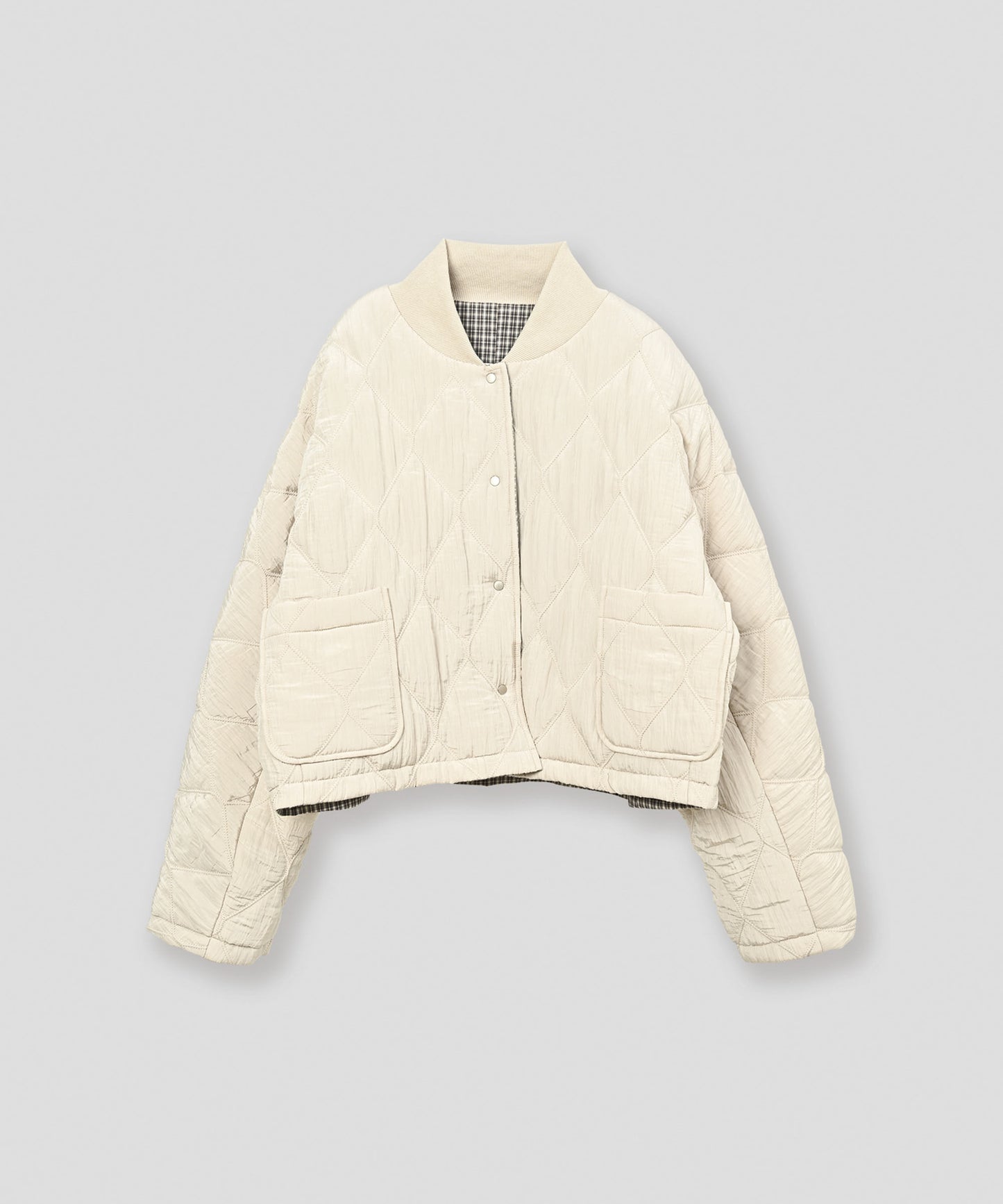 check pattern reversible jacket / WHT26FJK4067