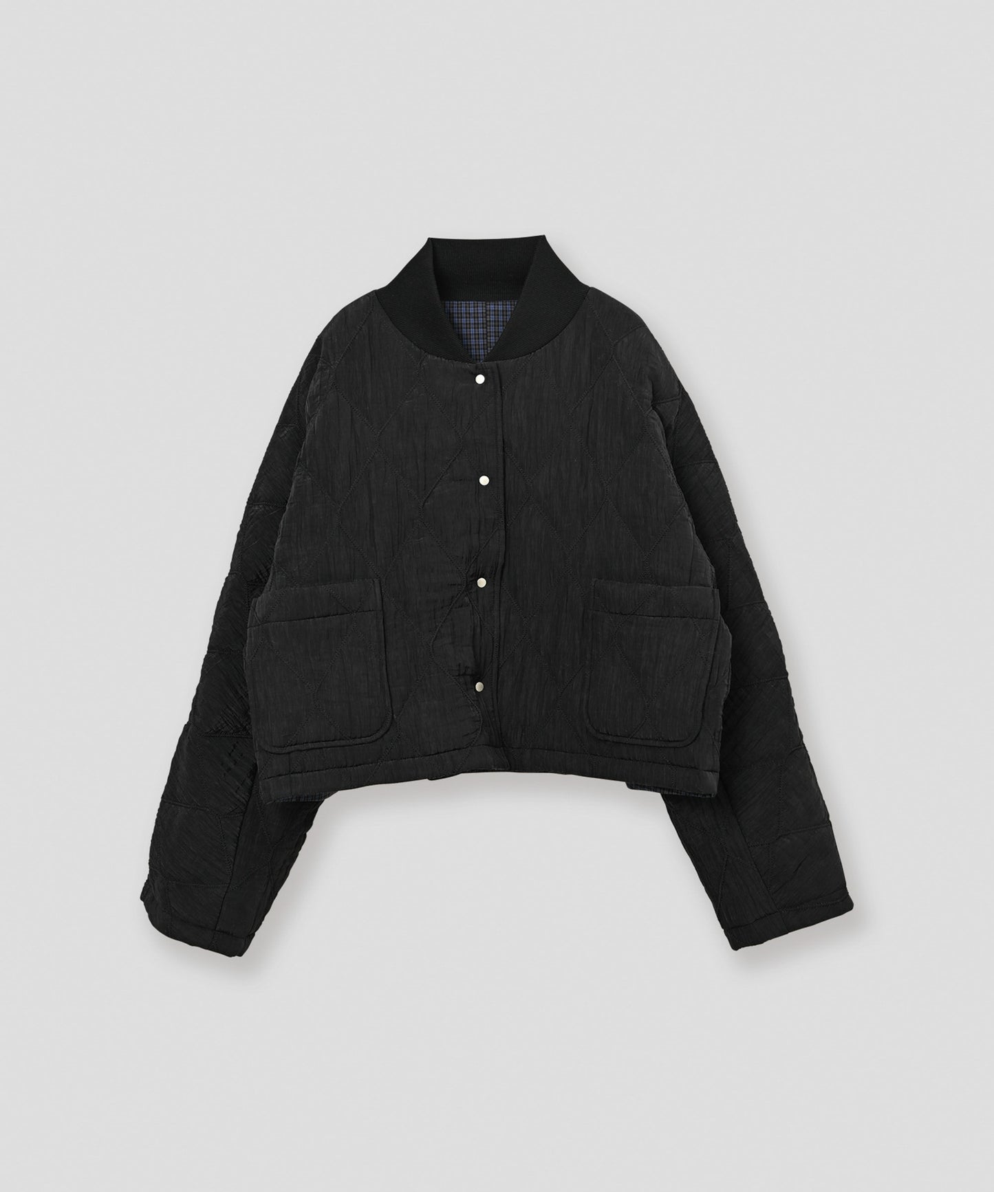 check pattern reversible jacket / WHT26FJK4067