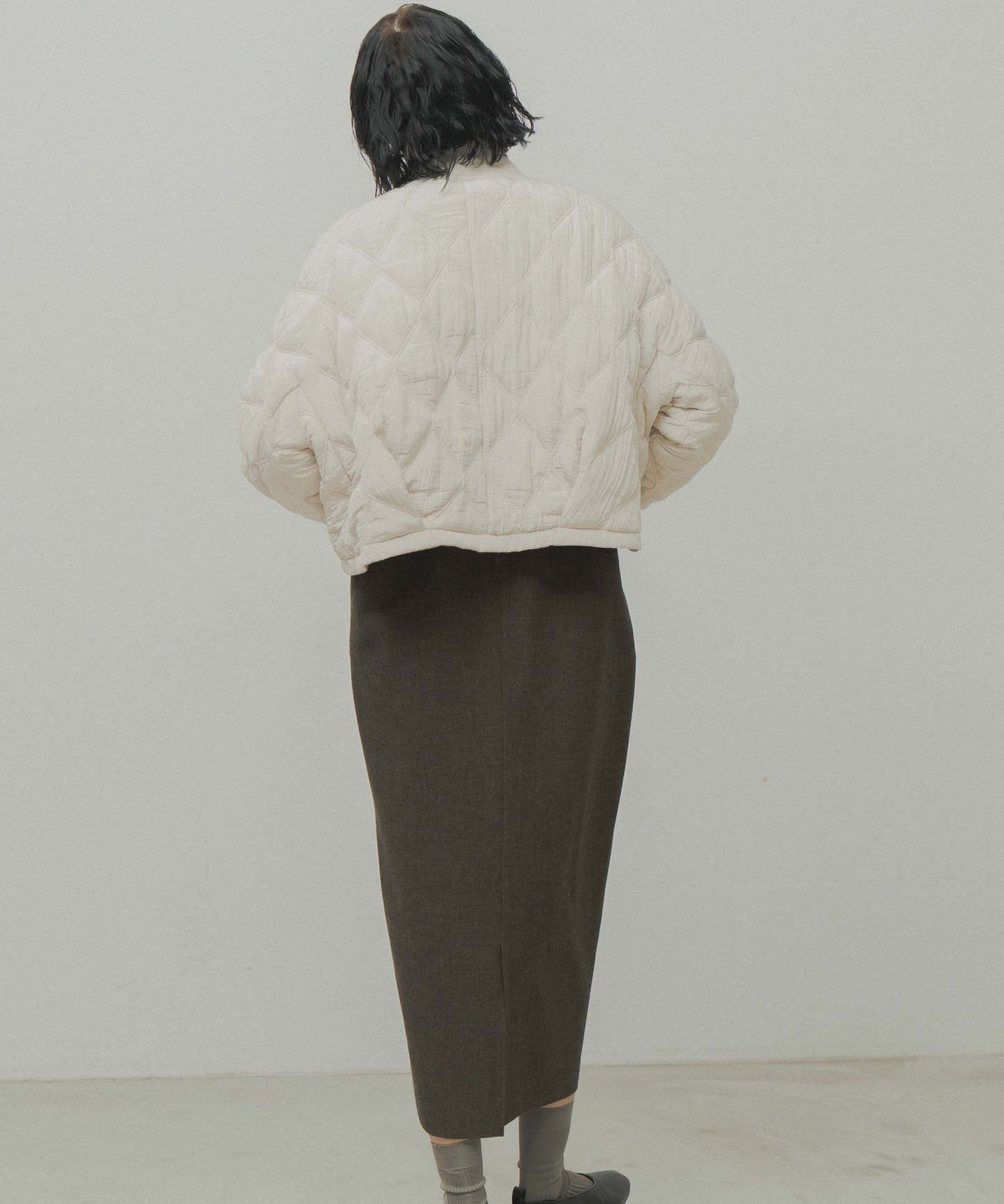 check pattern reversible jacket / WHT26FJK4067