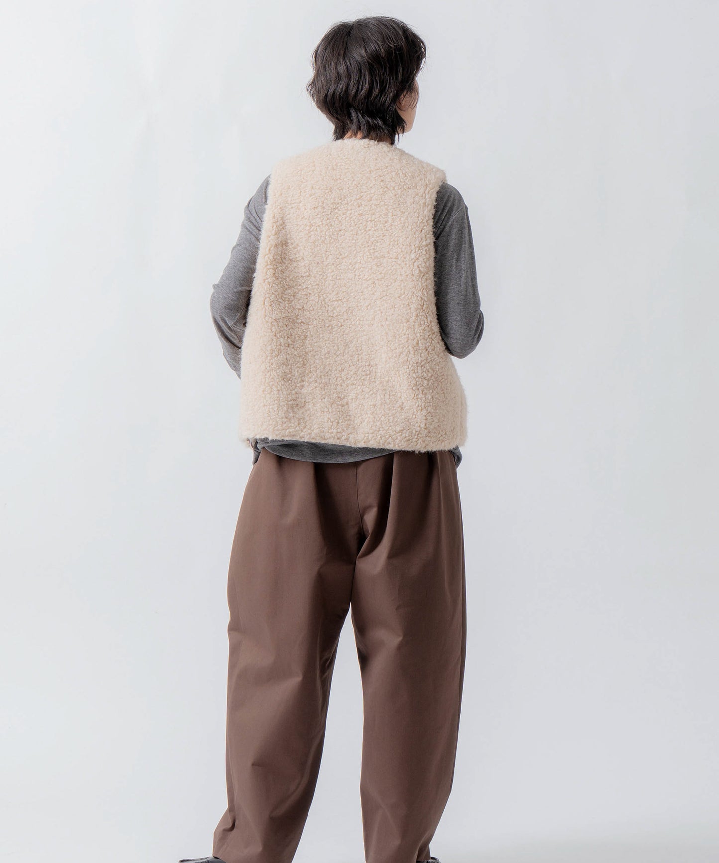 beads quilting reversible vest / WHT26FJK4068
