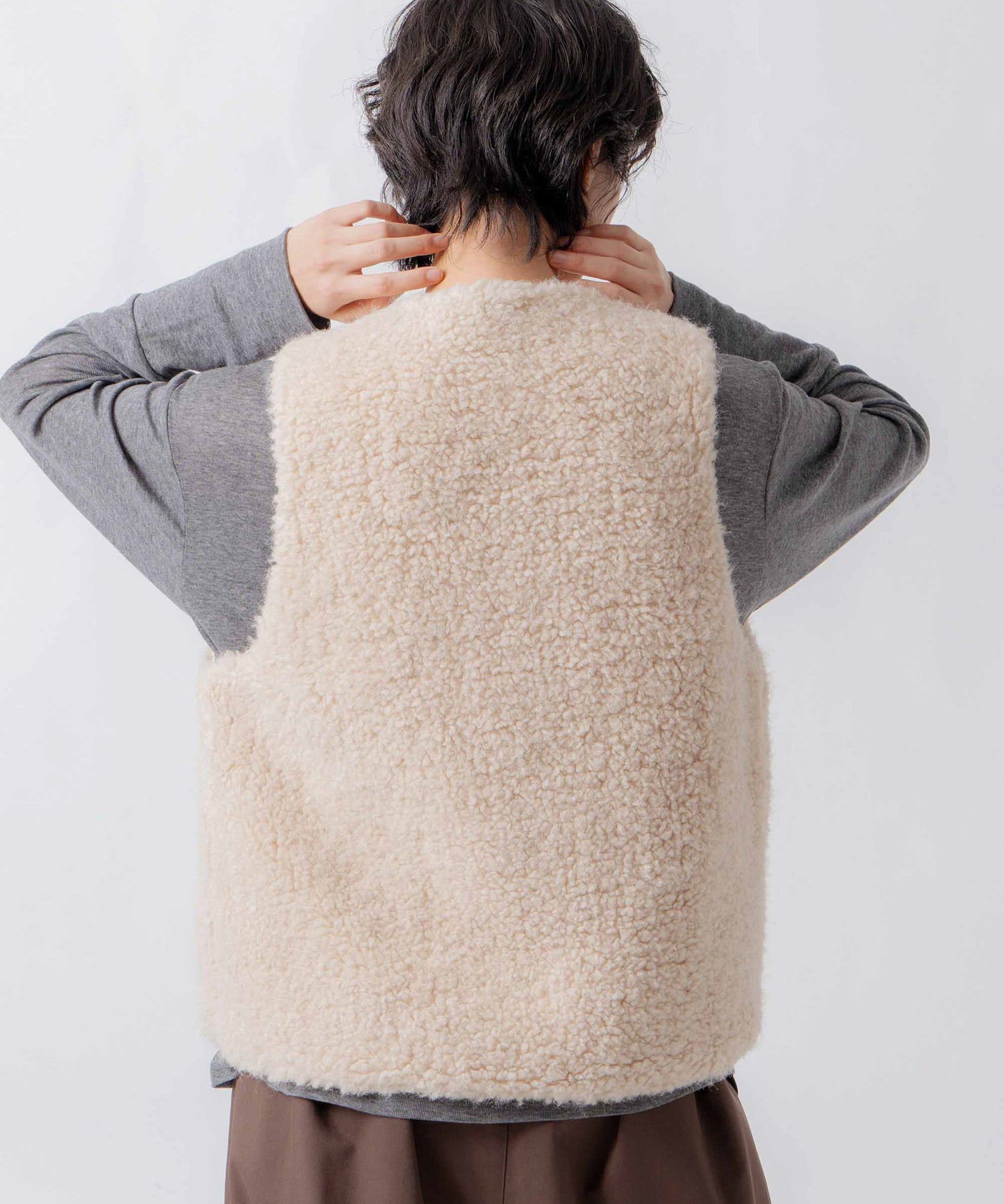 beads quilting reversible vest / WHT26FJK4068