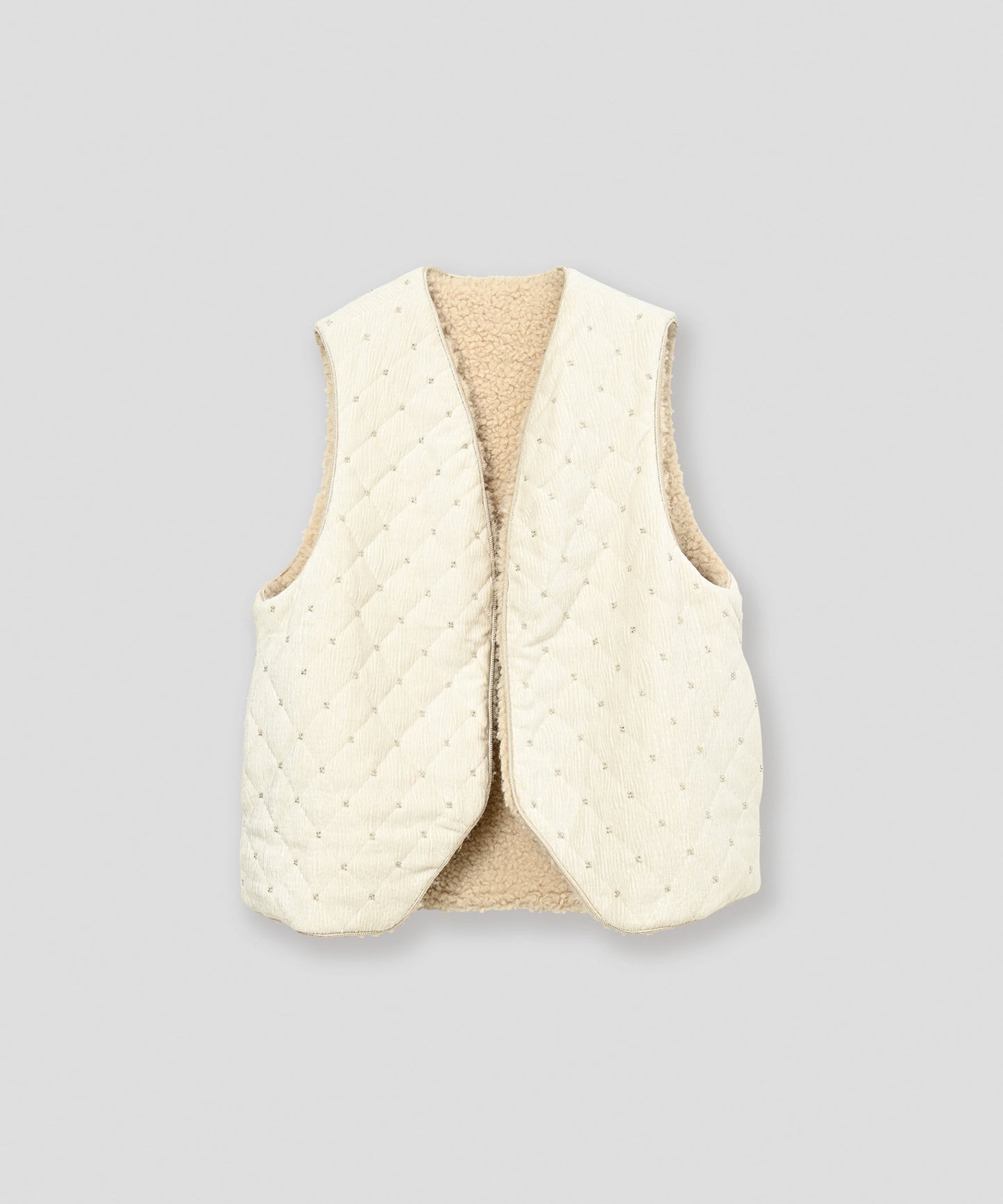beads quilting reversible vest / WHT26FJK4068