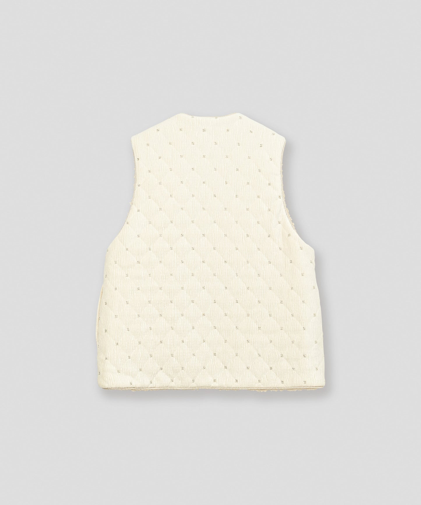 beads quilting reversible vest / WHT26FJK4068