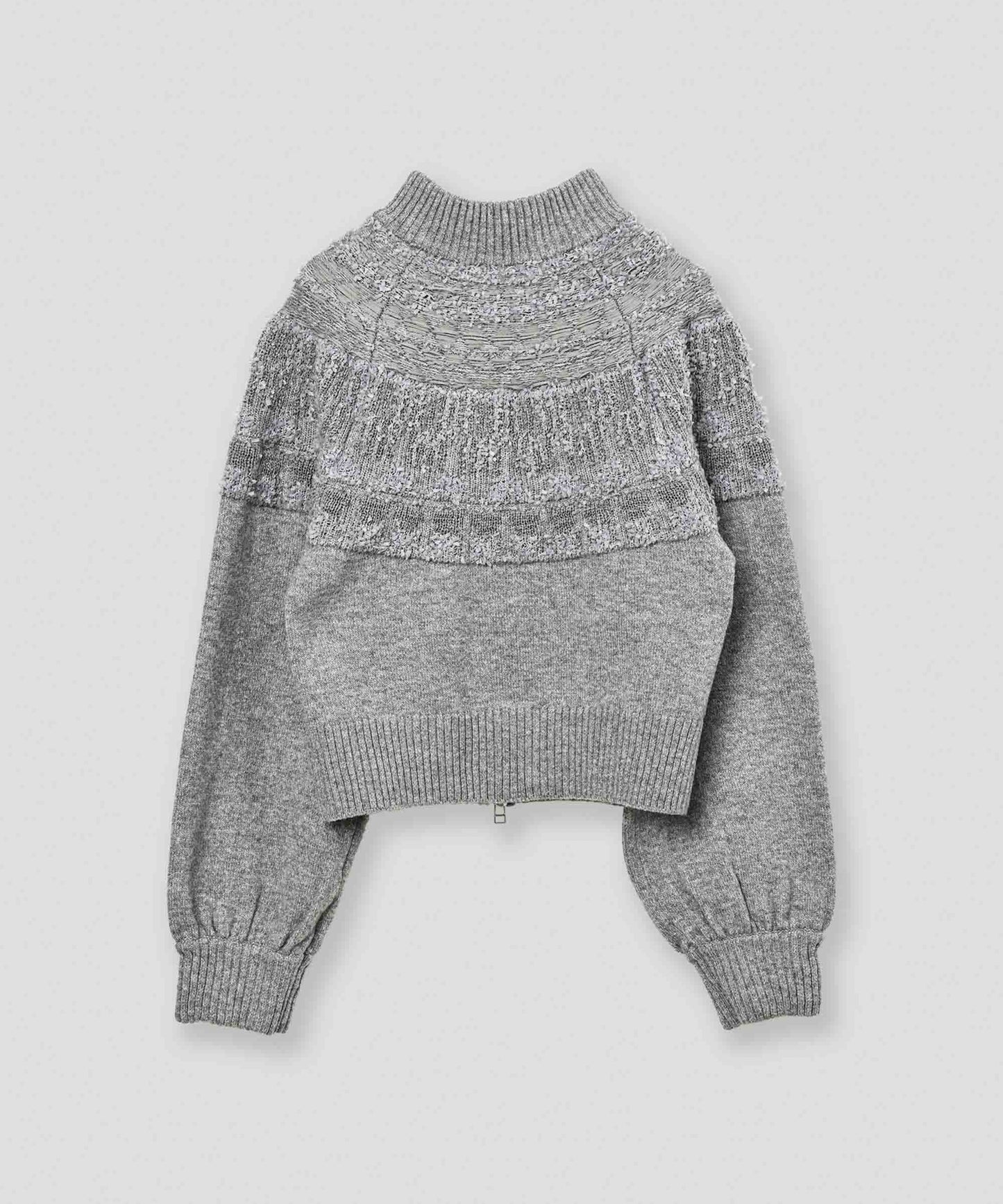nordic pattern knit zip cardigan / WHT26FKN4040