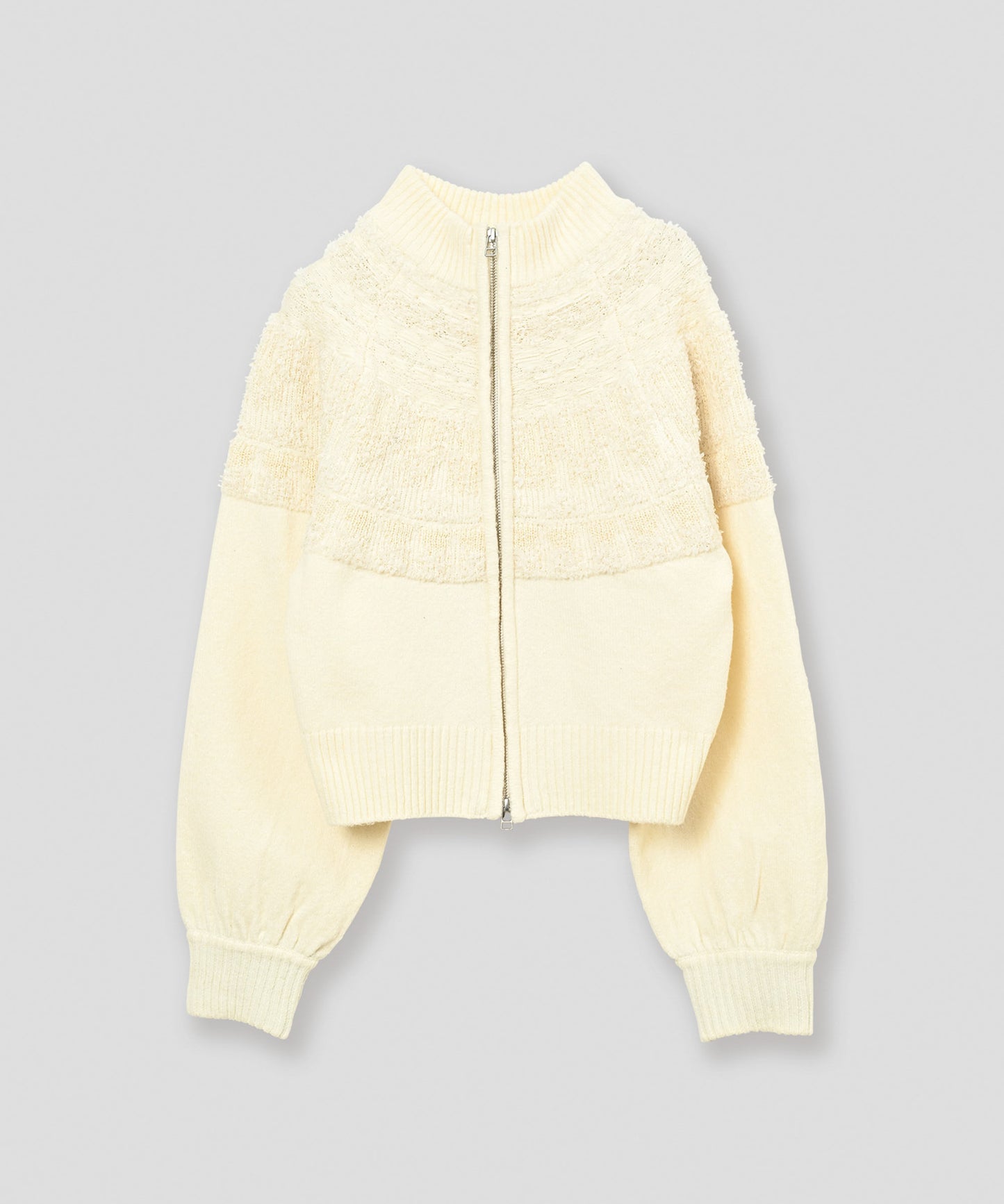 nordic pattern knit zip cardigan / WHT26FKN4040