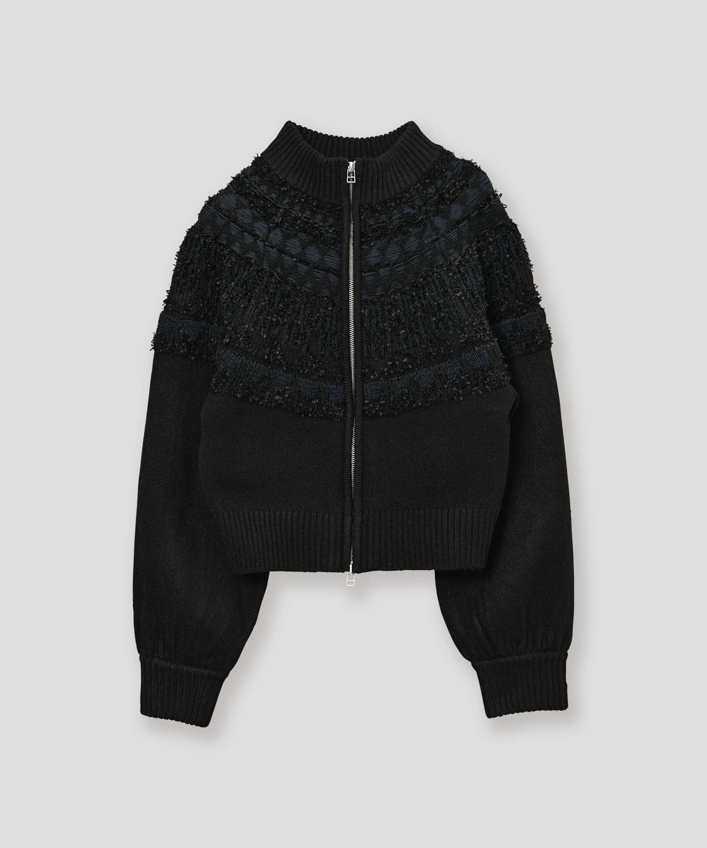 nordic pattern knit zip cardigan / WHT26FKN4040