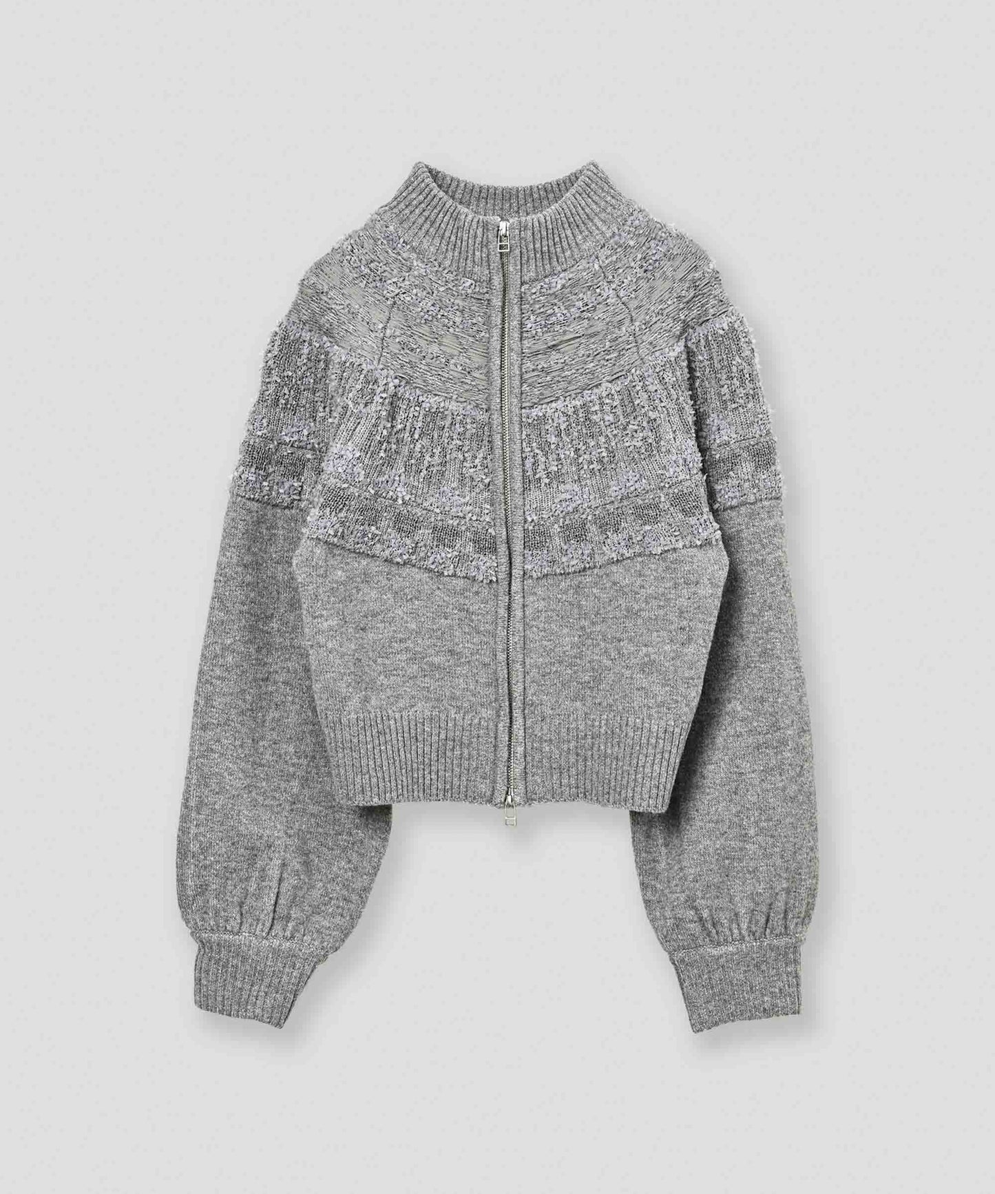 nordic pattern knit zip cardigan / WHT26FKN4040