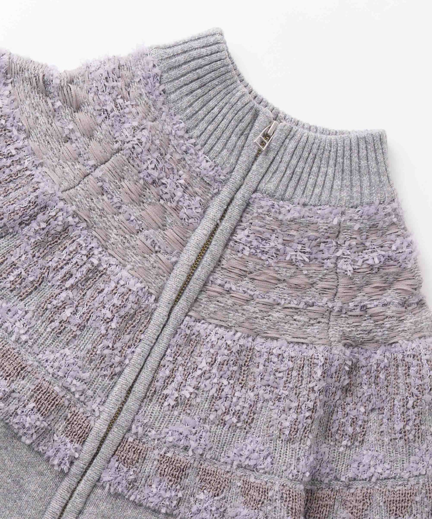 nordic pattern knit zip cardigan / WHT26FKN4040