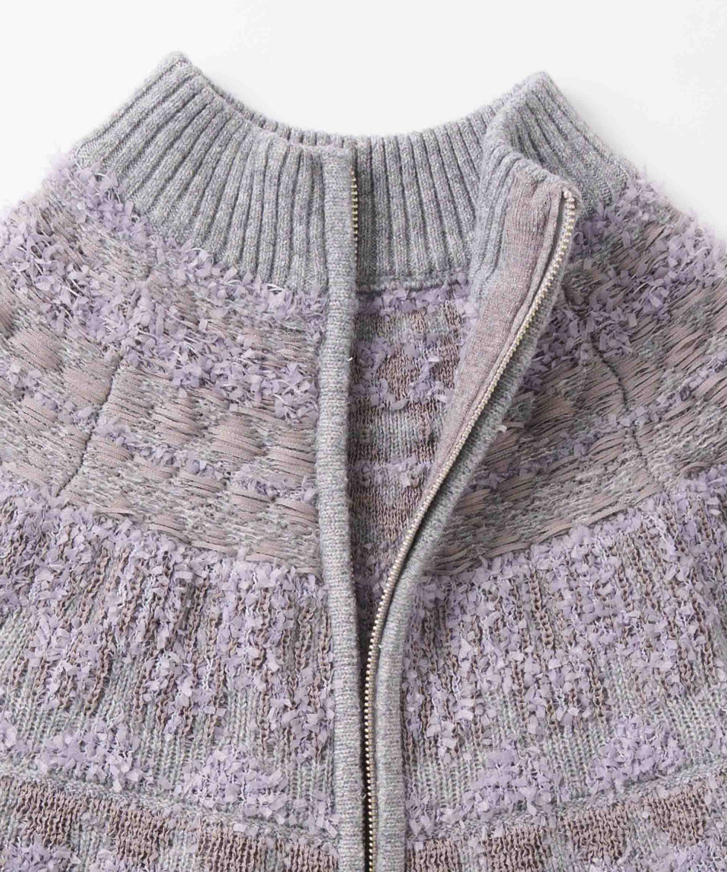 nordic pattern knit zip cardigan / WHT26FKN4040
