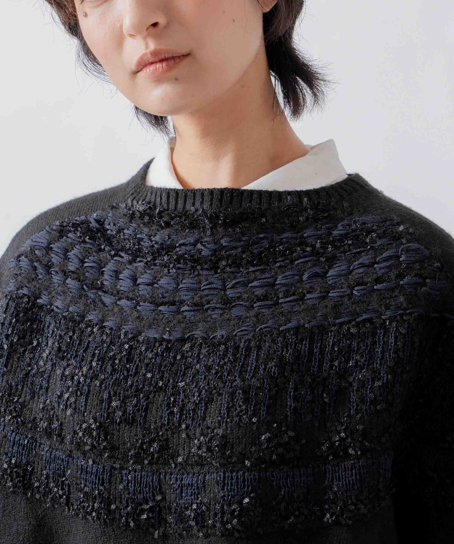 nordic pattern knit vest / WHT26FKN4041