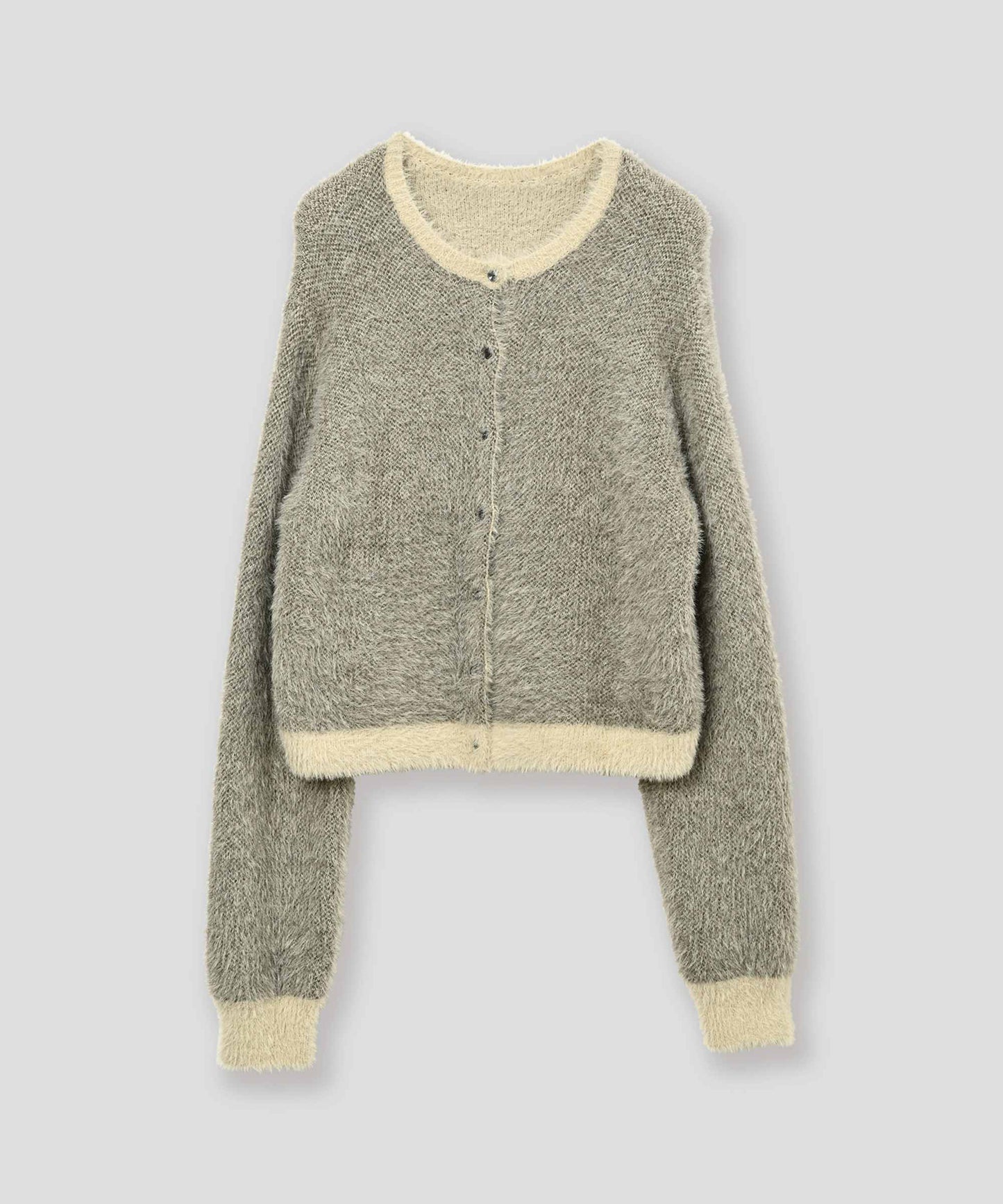mix fur cardigan / WHT26FKN4042