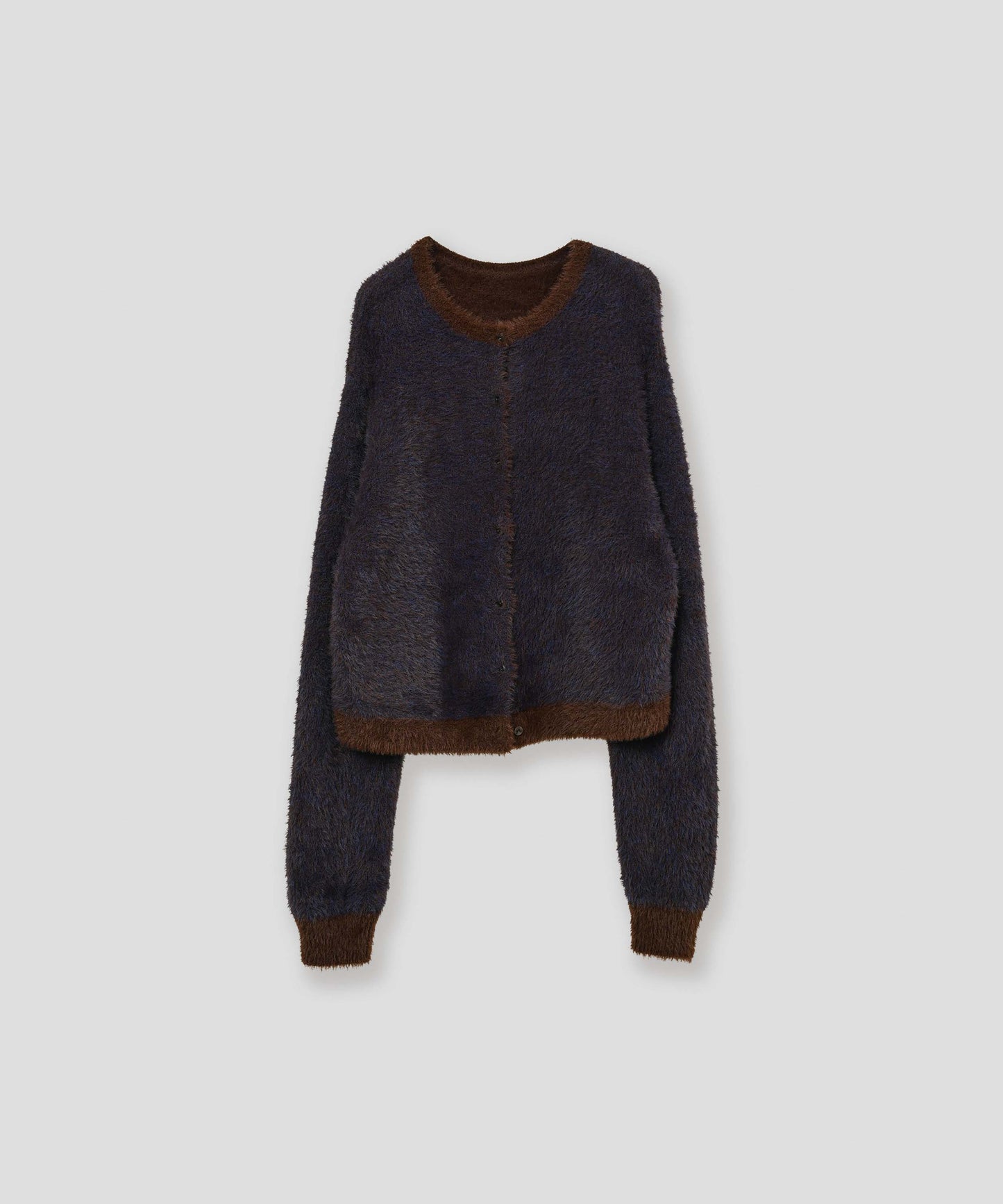 mix fur cardigan / WHT26FKN4042