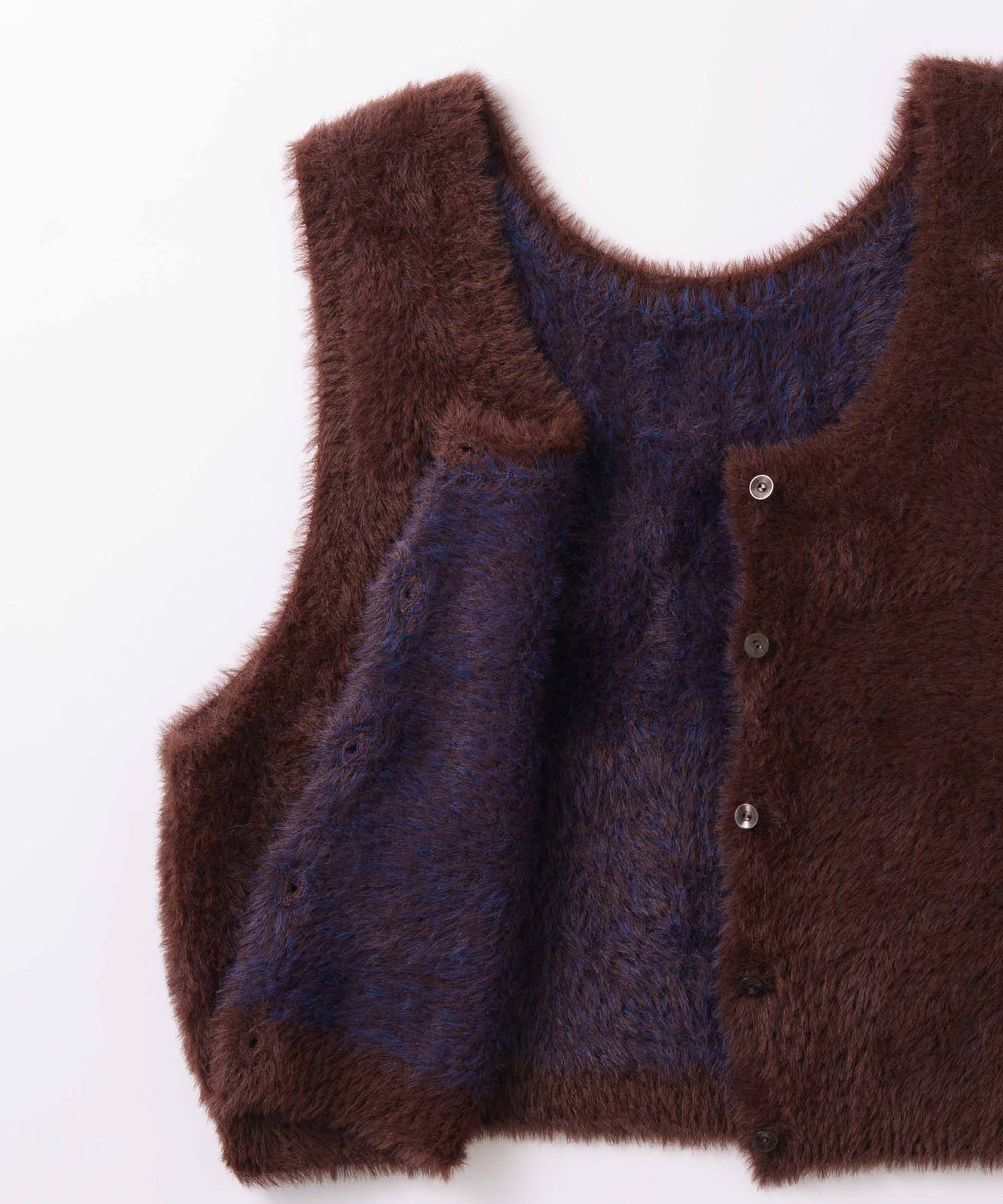 mix fur vest / WHT26FKN4043