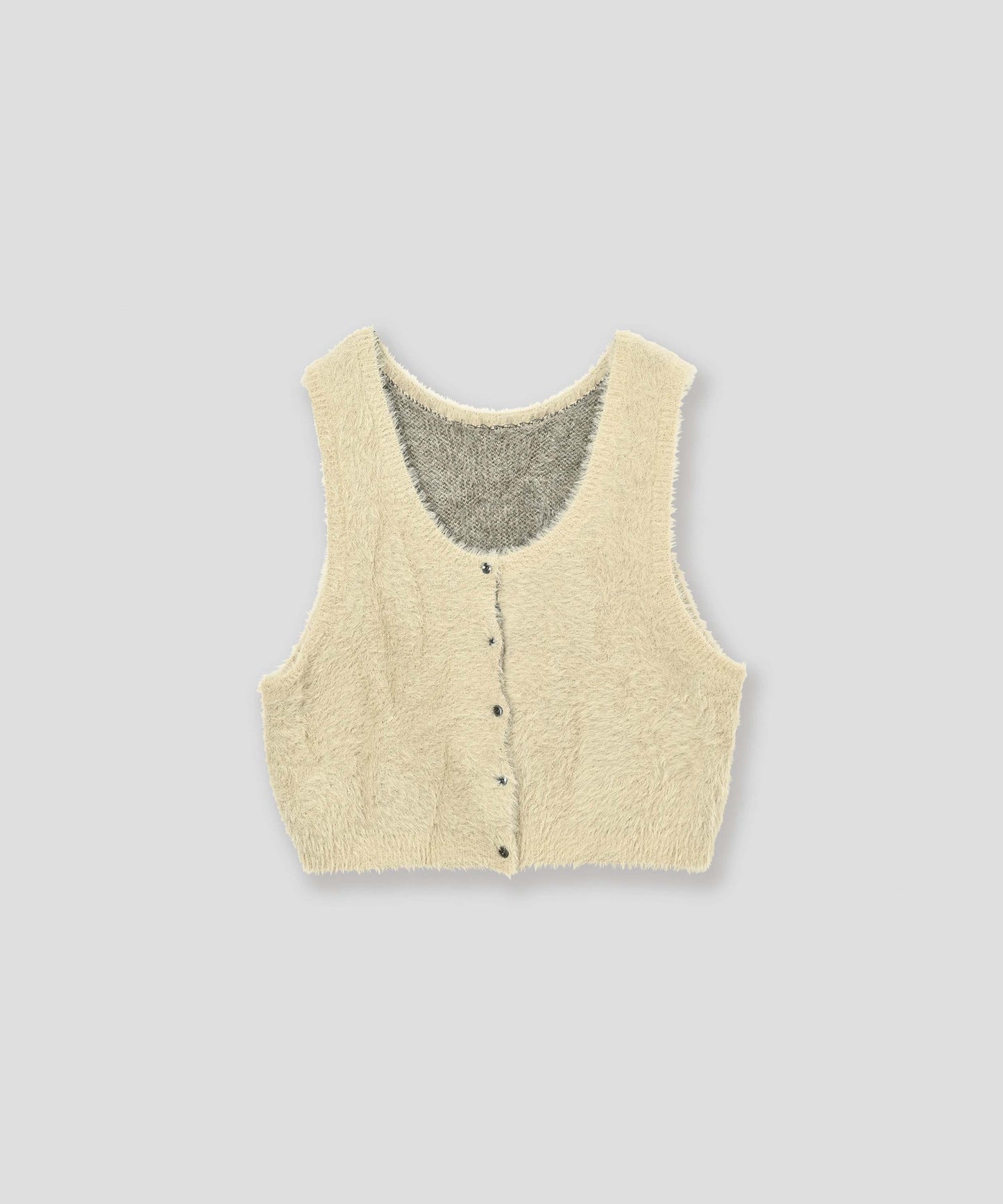 mix fur vest / WHT26FKN4043