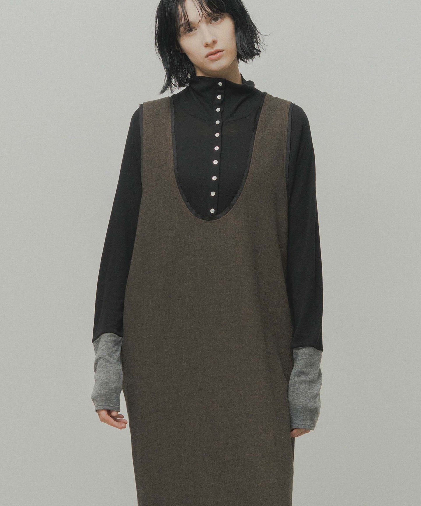 u neck cocoon dress / WHT26FOP4080