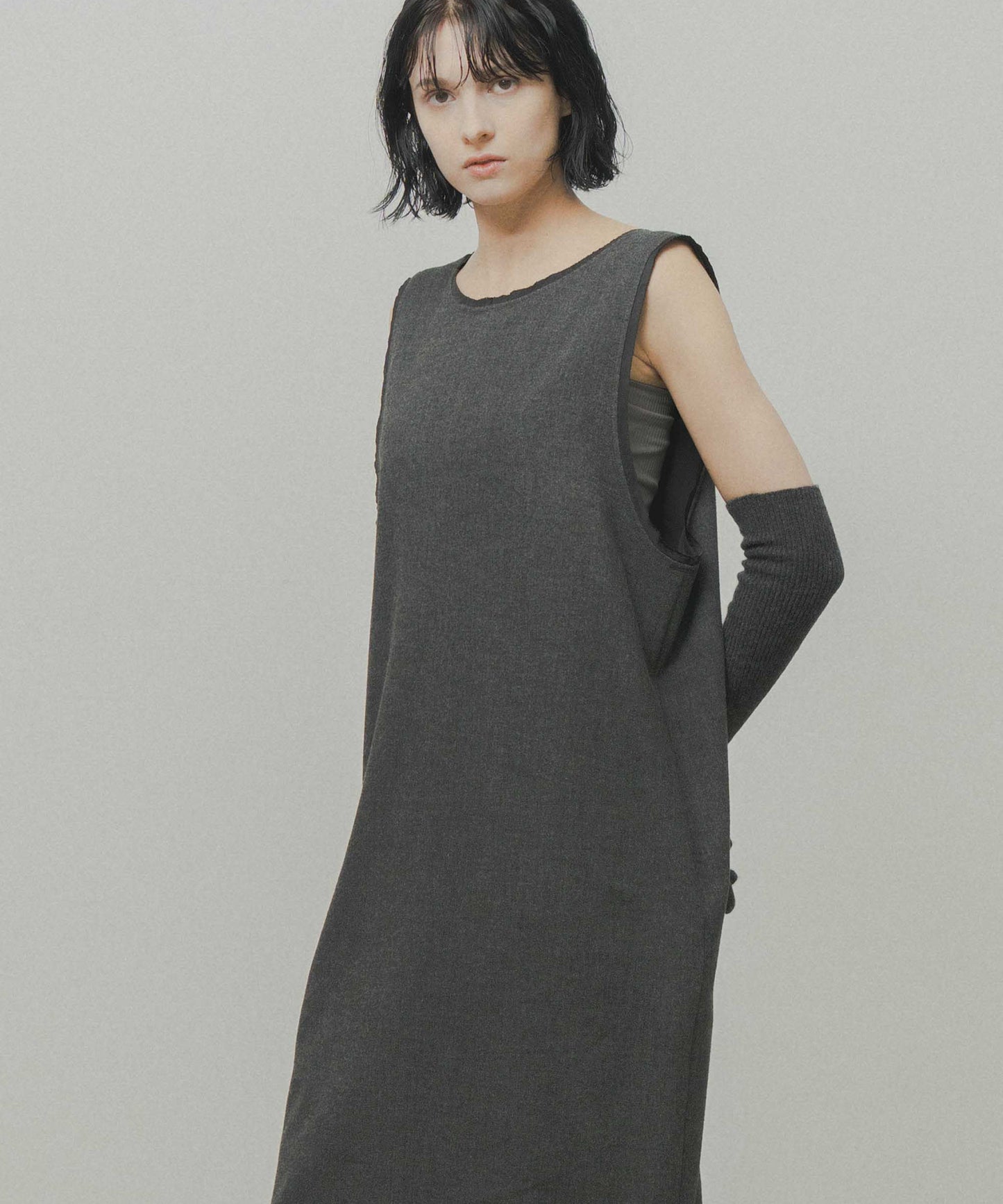u neck cocoon dress / WHT26FOP4080
