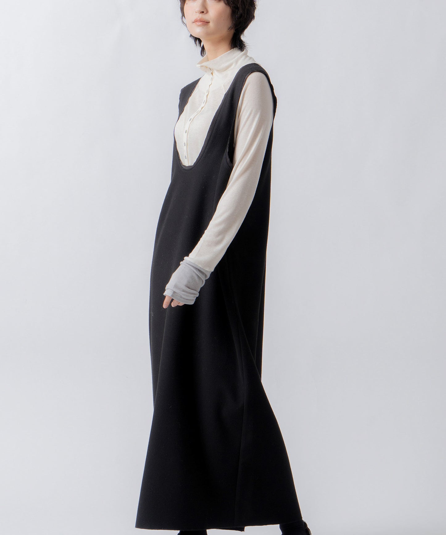 u neck cocoon dress / WHT26FOP4080