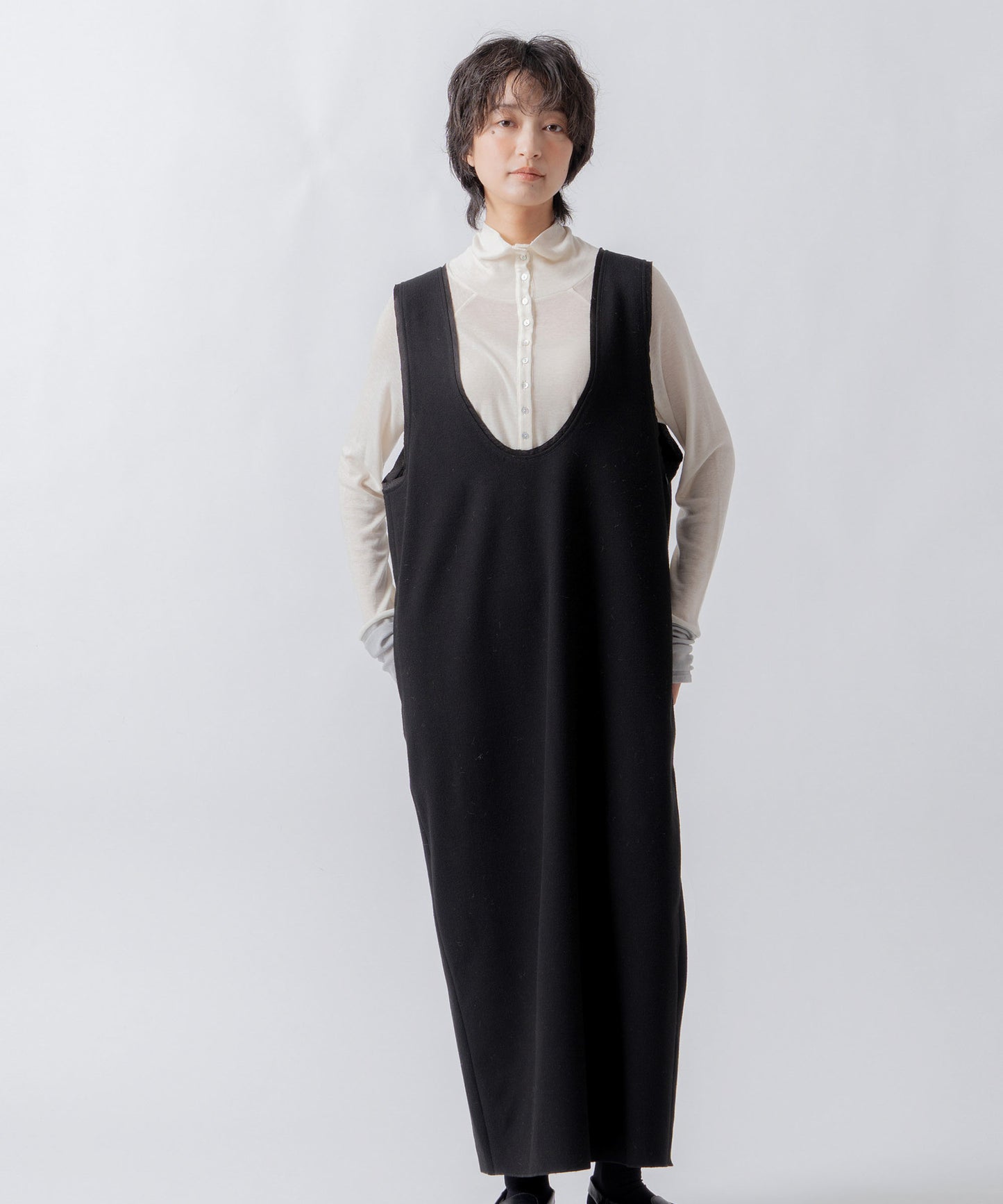 u neck cocoon dress / WHT26FOP4080