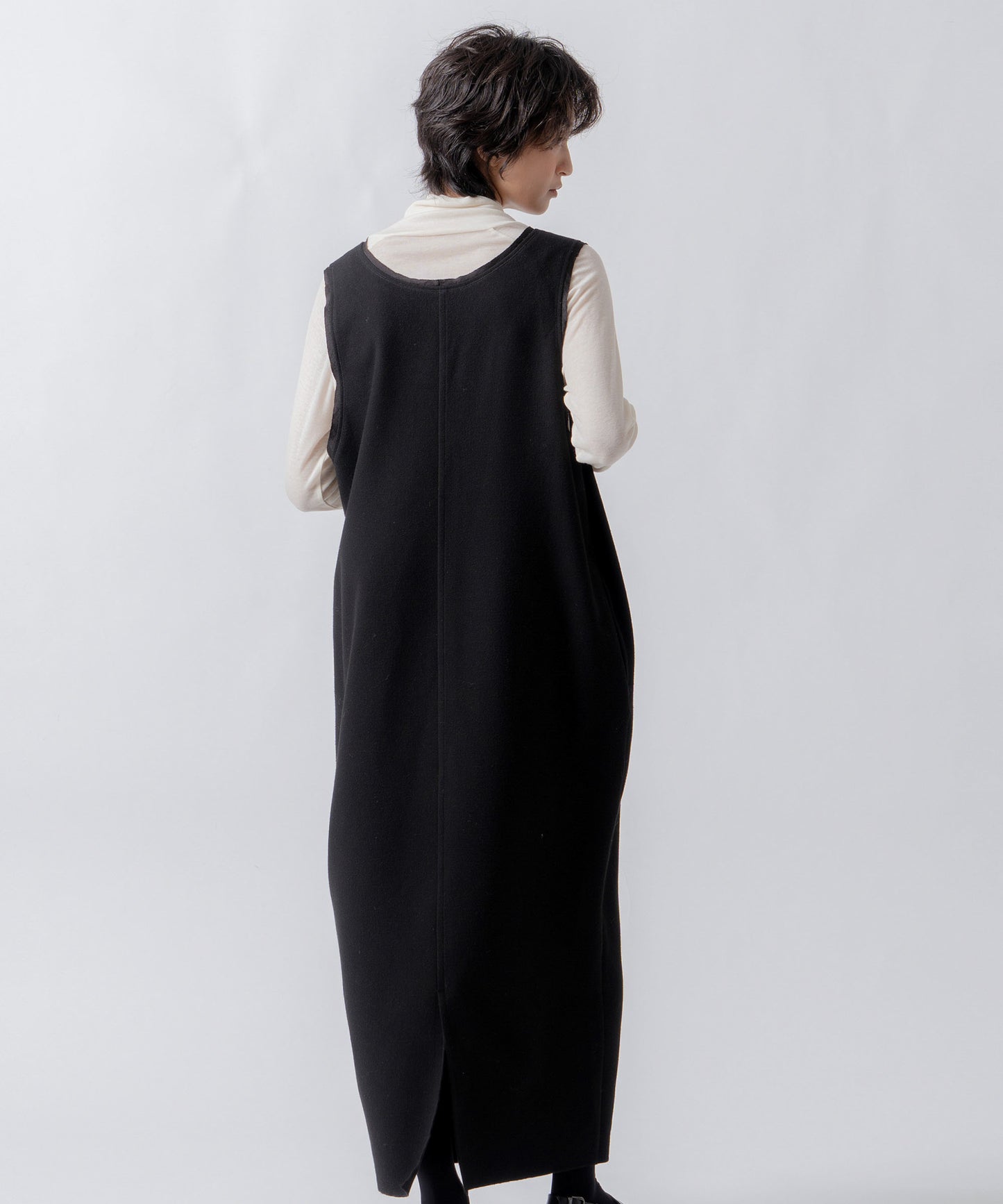 u neck cocoon dress / WHT26FOP4080