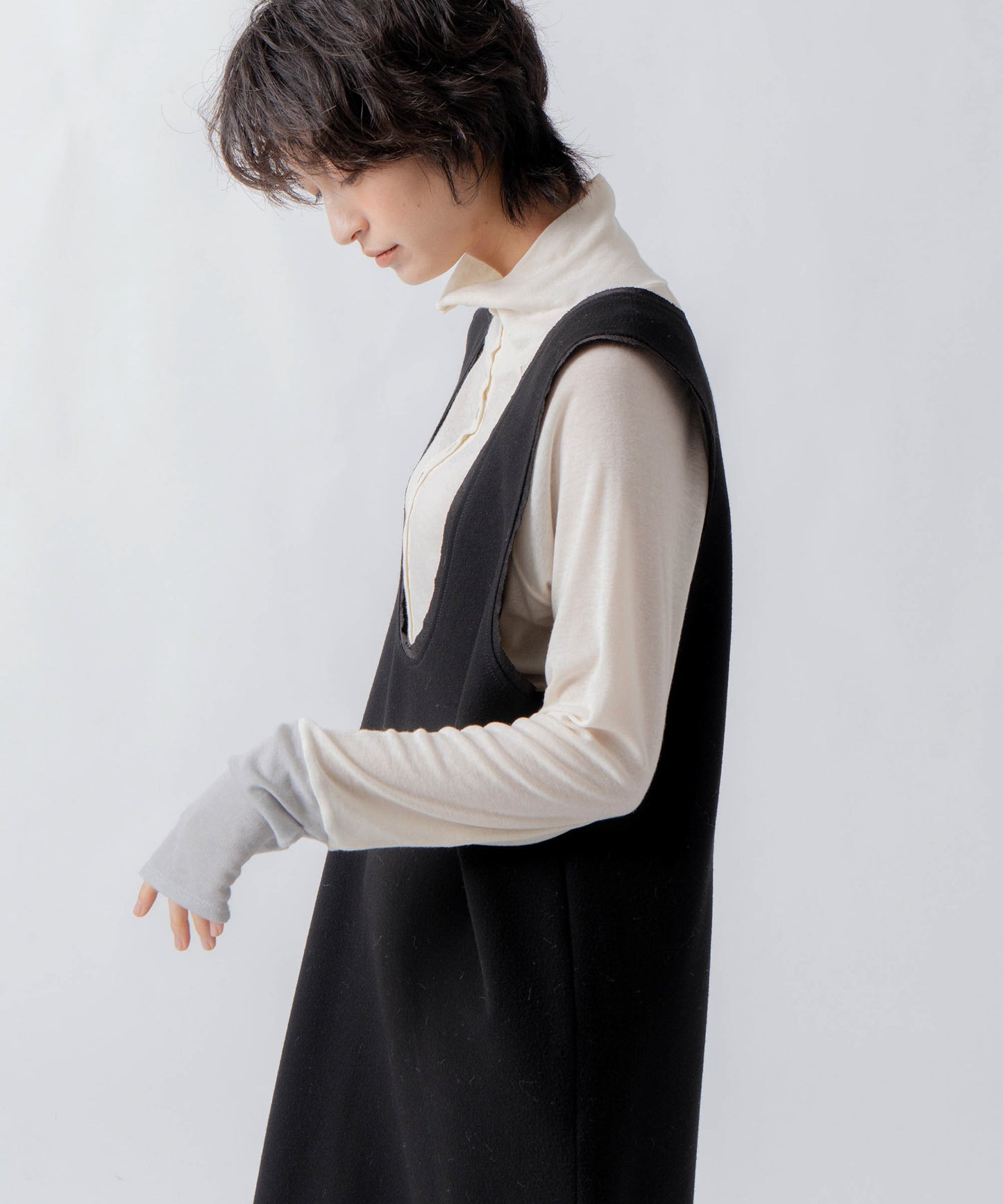 u neck cocoon dress / WHT26FOP4080